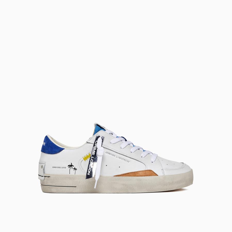 CRIME LONDON SNEAKERS SK8 DELUXE PACIFIC BLUE BIANCO/BLU 1