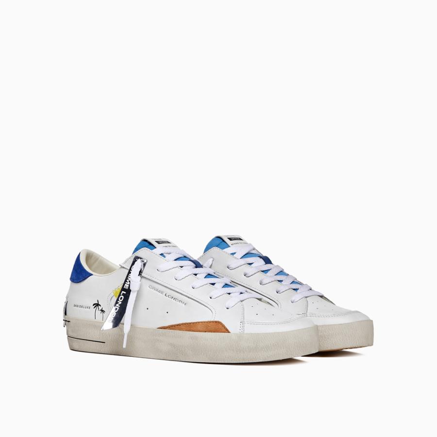 CRIME LONDON SNEAKERS SK8 DELUXE PACIFIC BLUE BIANCO/BLU 2