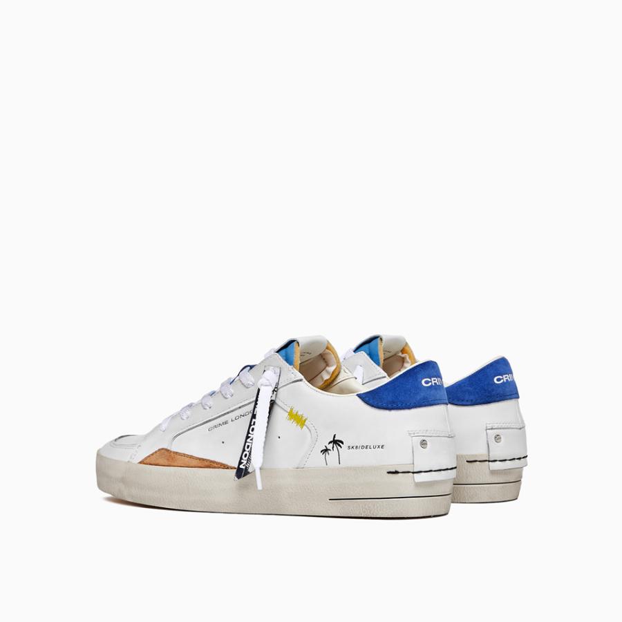 CRIME LONDON SNEAKERS SK8 DELUXE PACIFIC BLUE BIANCO/BLU 3