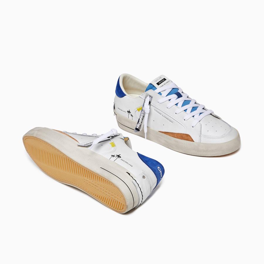 CRIME LONDON SNEAKERS SK8 DELUXE PACIFIC BLUE BIANCO/BLU 4