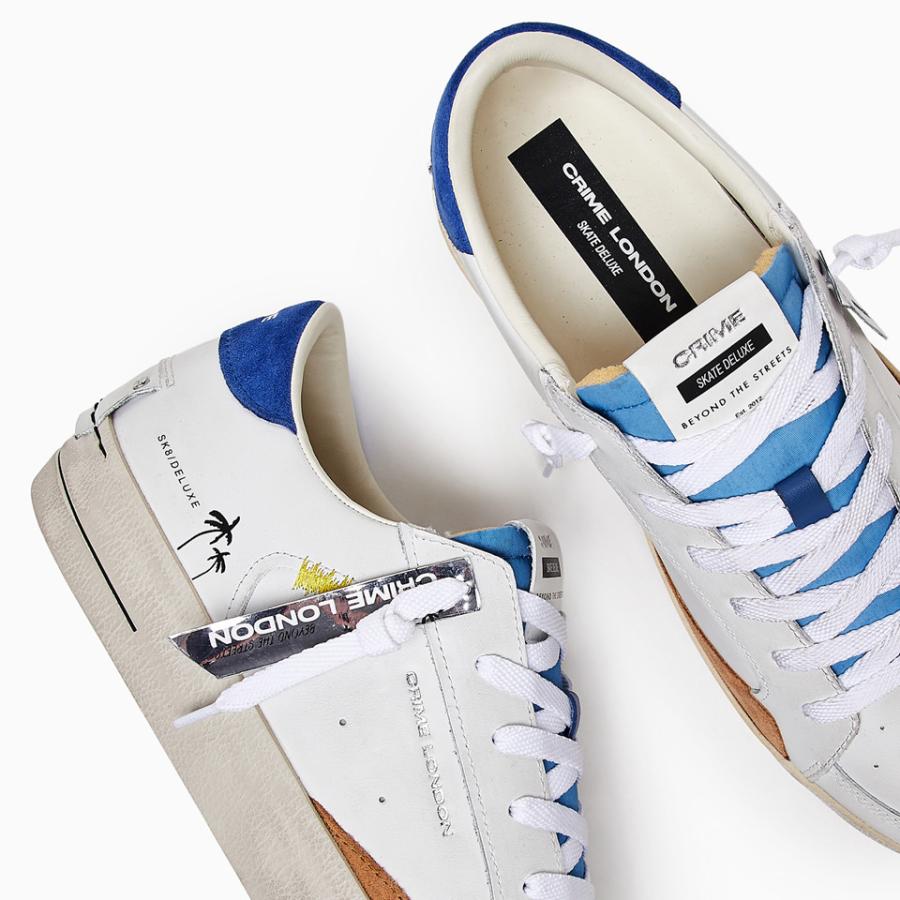 CRIME LONDON SNEAKERS SK8 DELUXE PACIFIC BLUE BIANCO/BLU 5