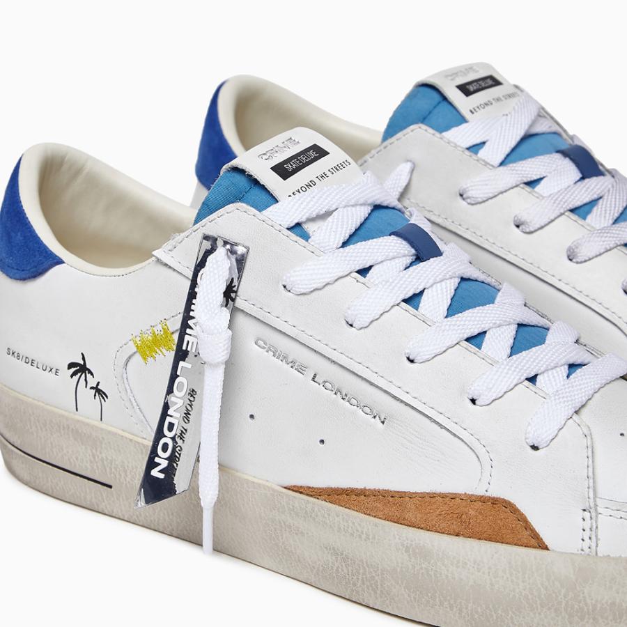 CRIME LONDON SNEAKERS SK8 DELUXE PACIFIC BLUE BIANCO/BLU 6