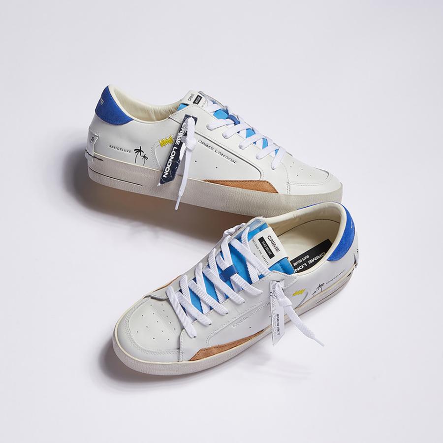 CRIME LONDON SNEAKERS SK8 DELUXE PACIFIC BLUE BIANCO/BLU 7
