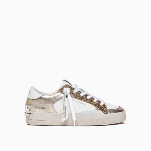 CRIME LONDON SNEAKERS SK8 DELUXE PLATINUM GLAM GOLD