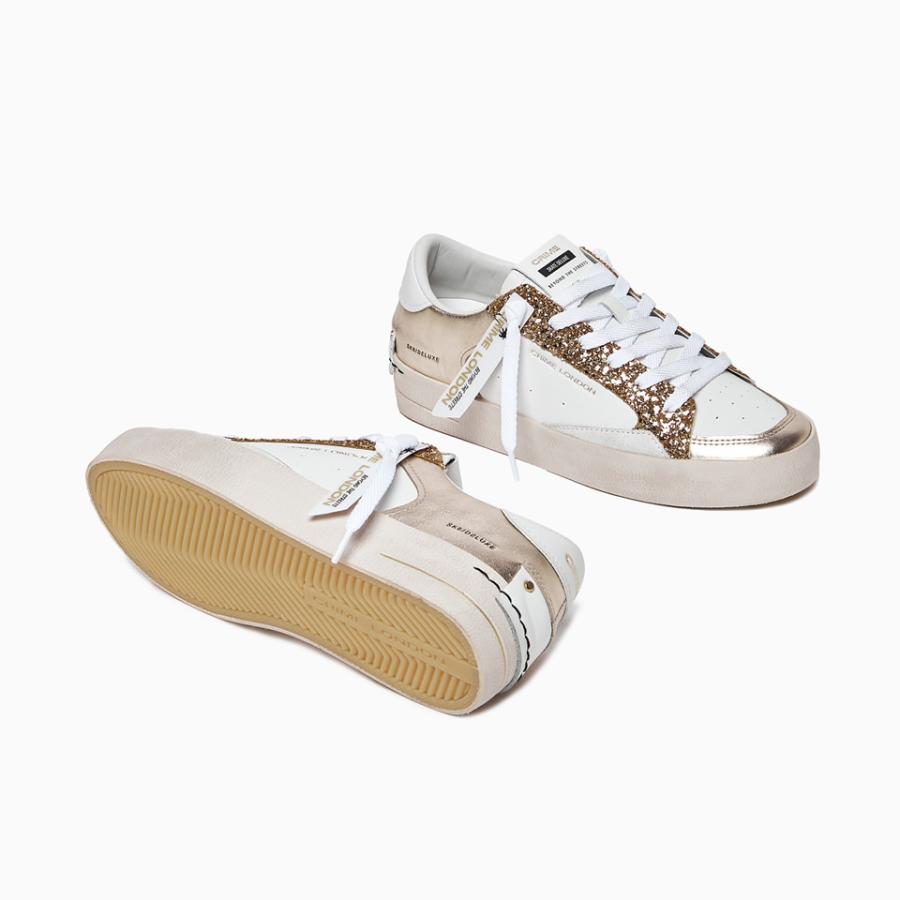 CRIME LONDON SNEAKERS SK8 DELUXE PLATINUM GLAM GOLD 4