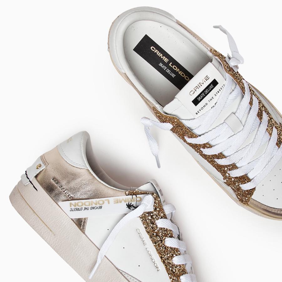 CRIME LONDON SNEAKERS SK8 DELUXE PLATINUM GLAM GOLD 5