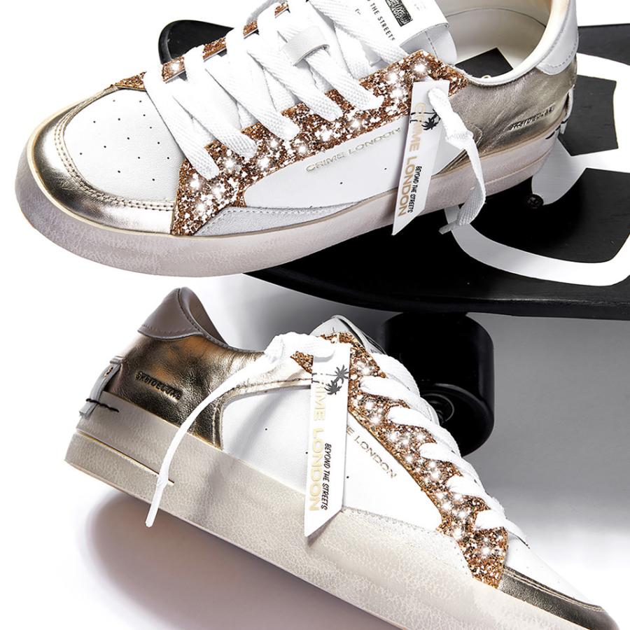 CRIME LONDON SNEAKERS SK8 DELUXE PLATINUM GLAM GOLD 6