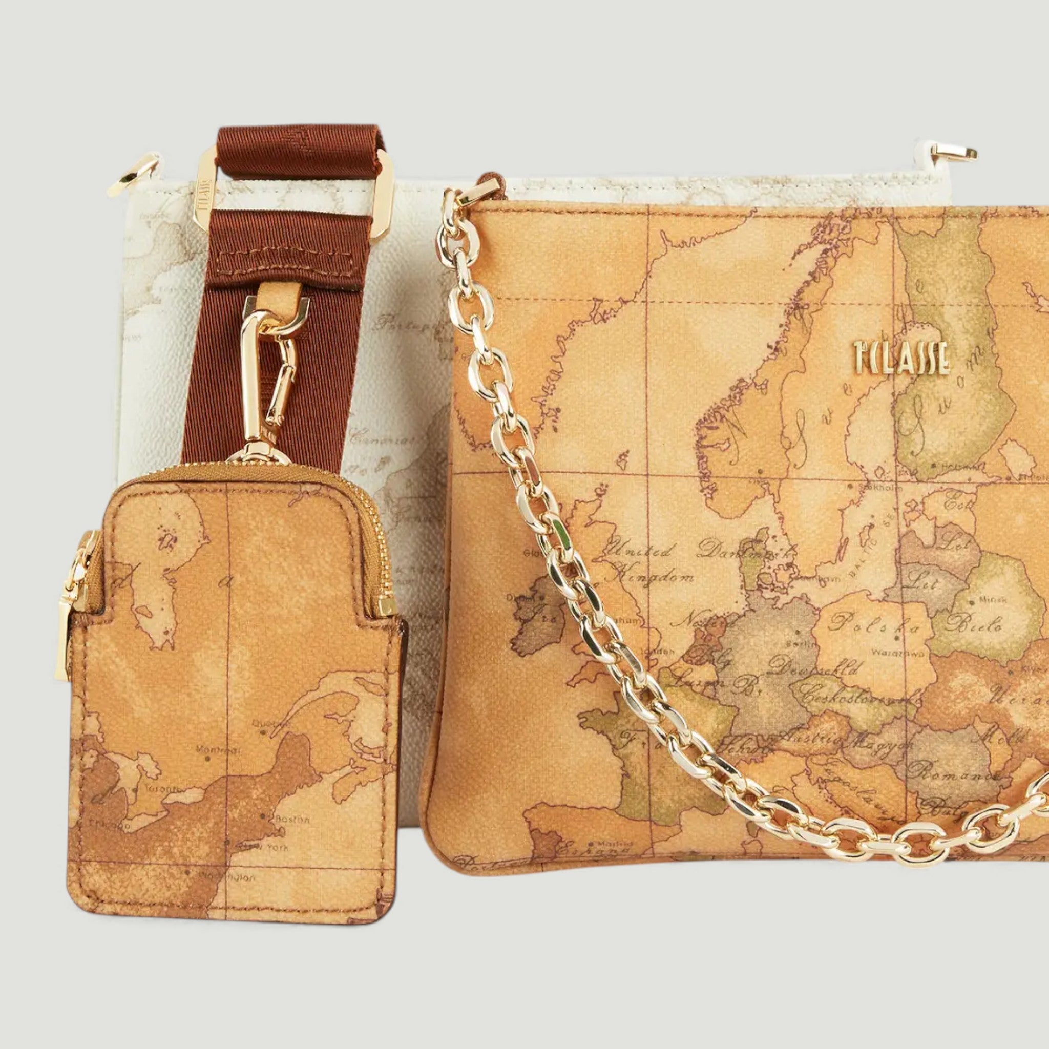 ALVIERO MARTINI 1^ CLASSE BORSA A TRACOLLINA DOPPIA GEO CLASSIC