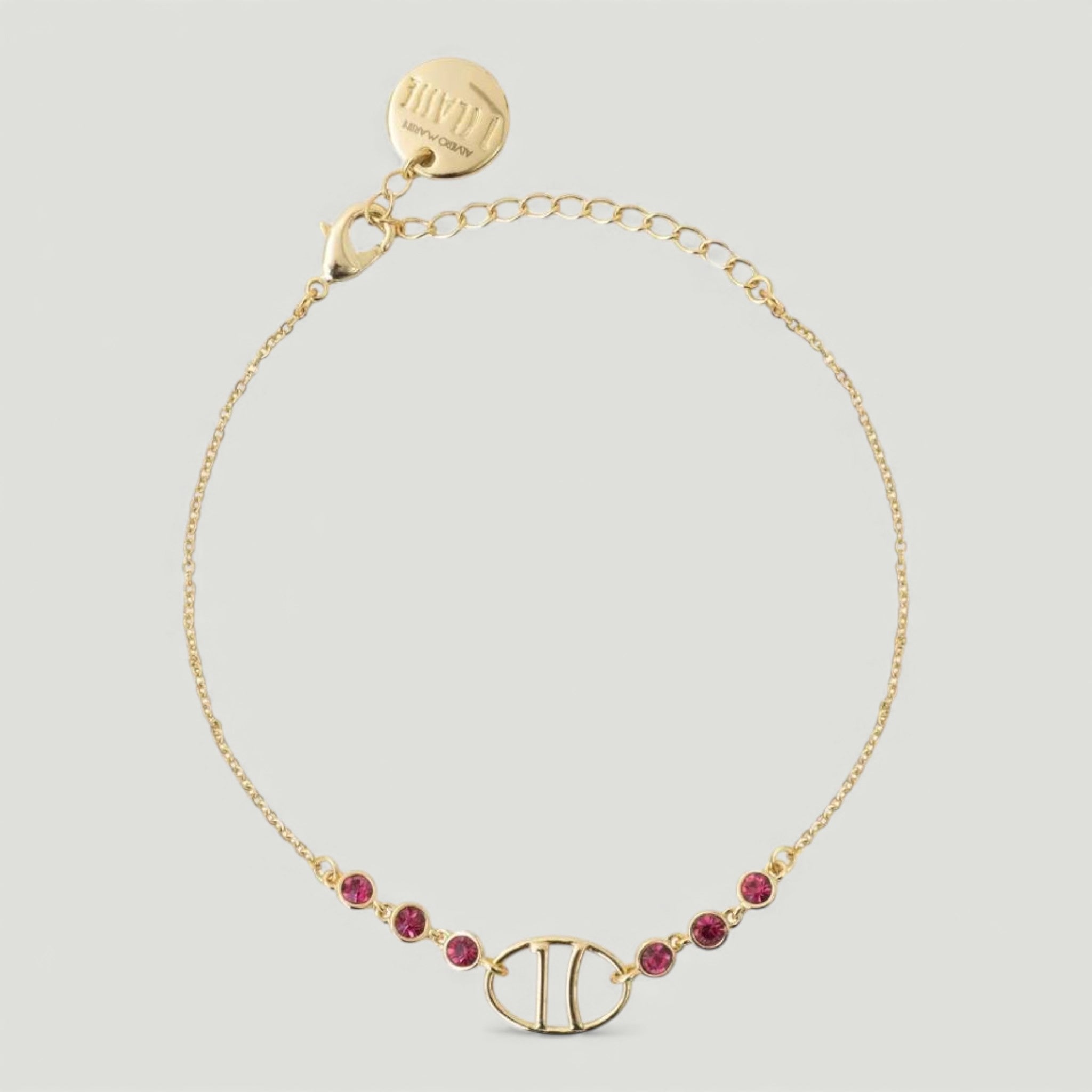 ALVIERO MARTINI 1^ CLASSE BRACCIALE 1C E PIETRE IN VETRO ORO