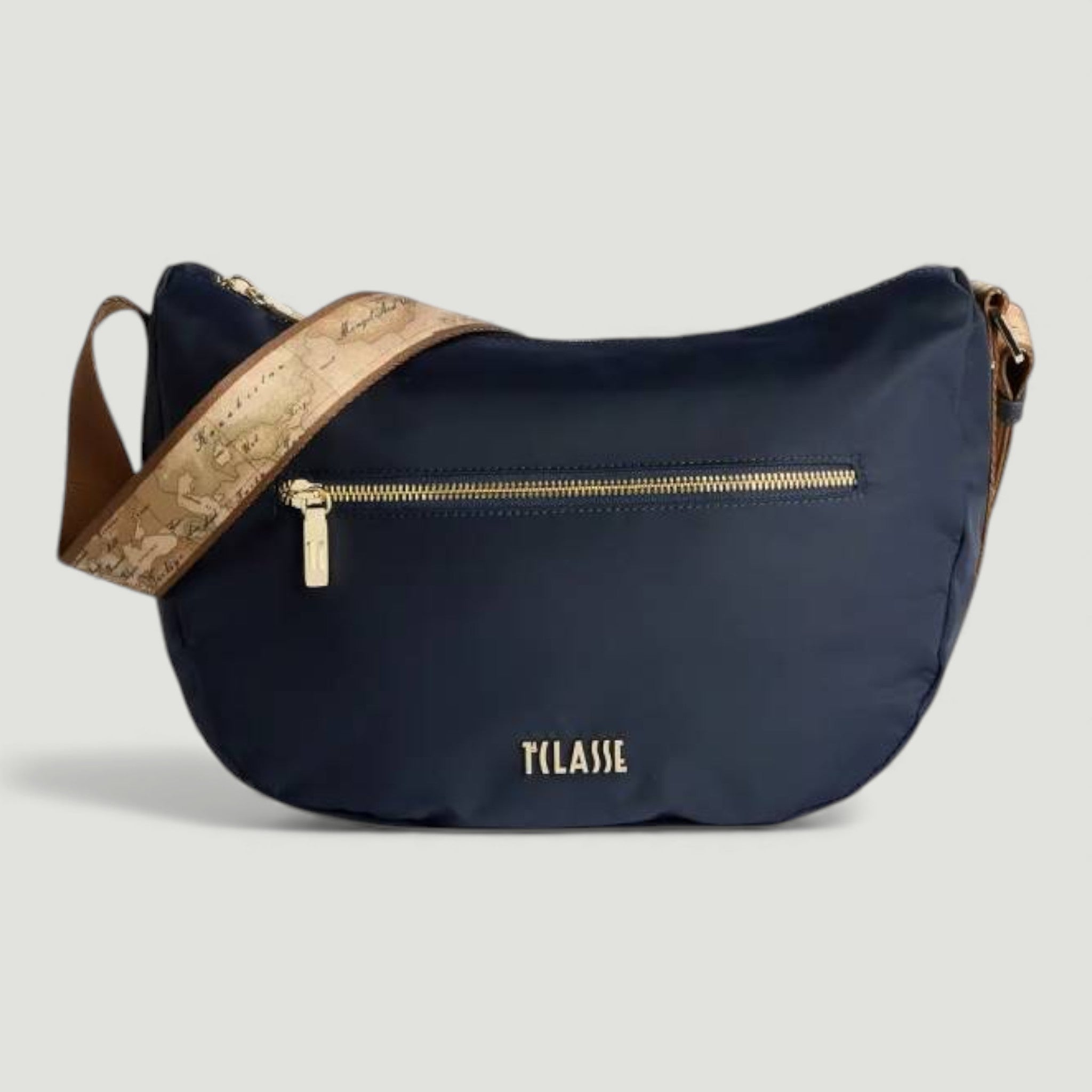 ALVIERO MARTINI 1^ CLASSE BORSA TRACOLLA MEZZALUNA GRANDE BLU NOTTE