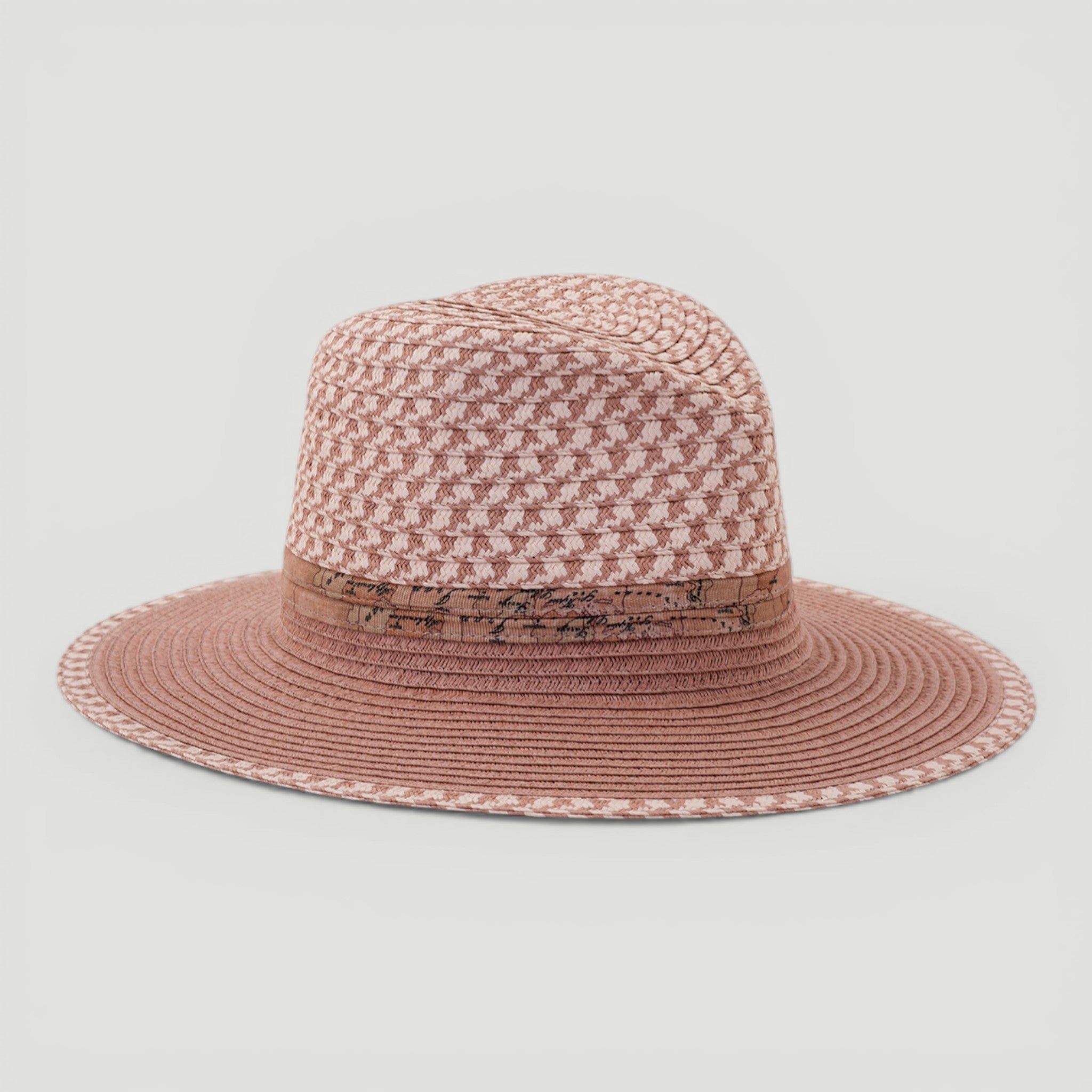 ALVIERO MARTINI 1^ CLASSE CAPPELLO INTRECCIATO CON NASTRO GEOCLASSIC ROSA CAMEO