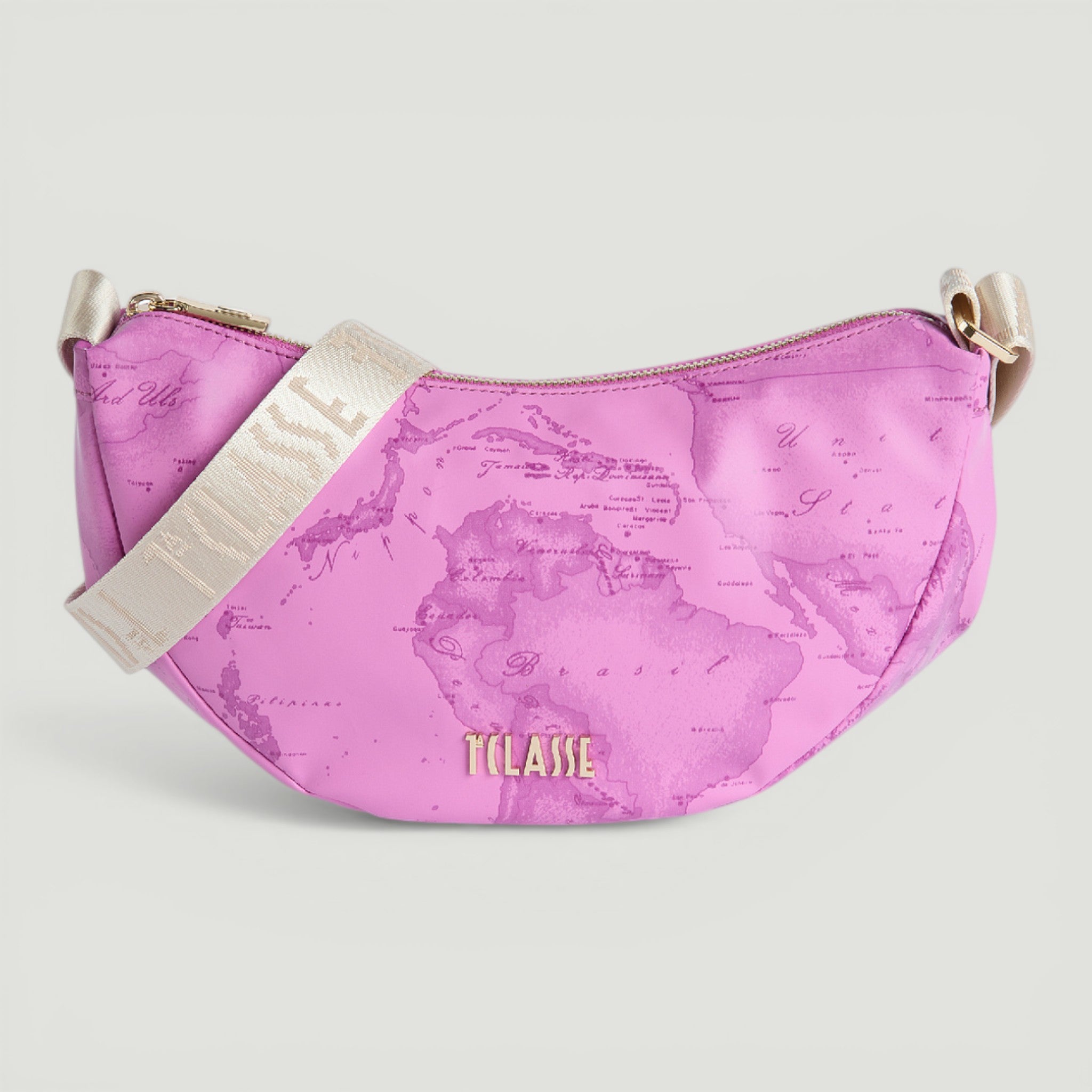 ALVIERO MARTINI 1^CLASSE BORSA TRACOLLA MEZZALUNA PICCOLA MALVA