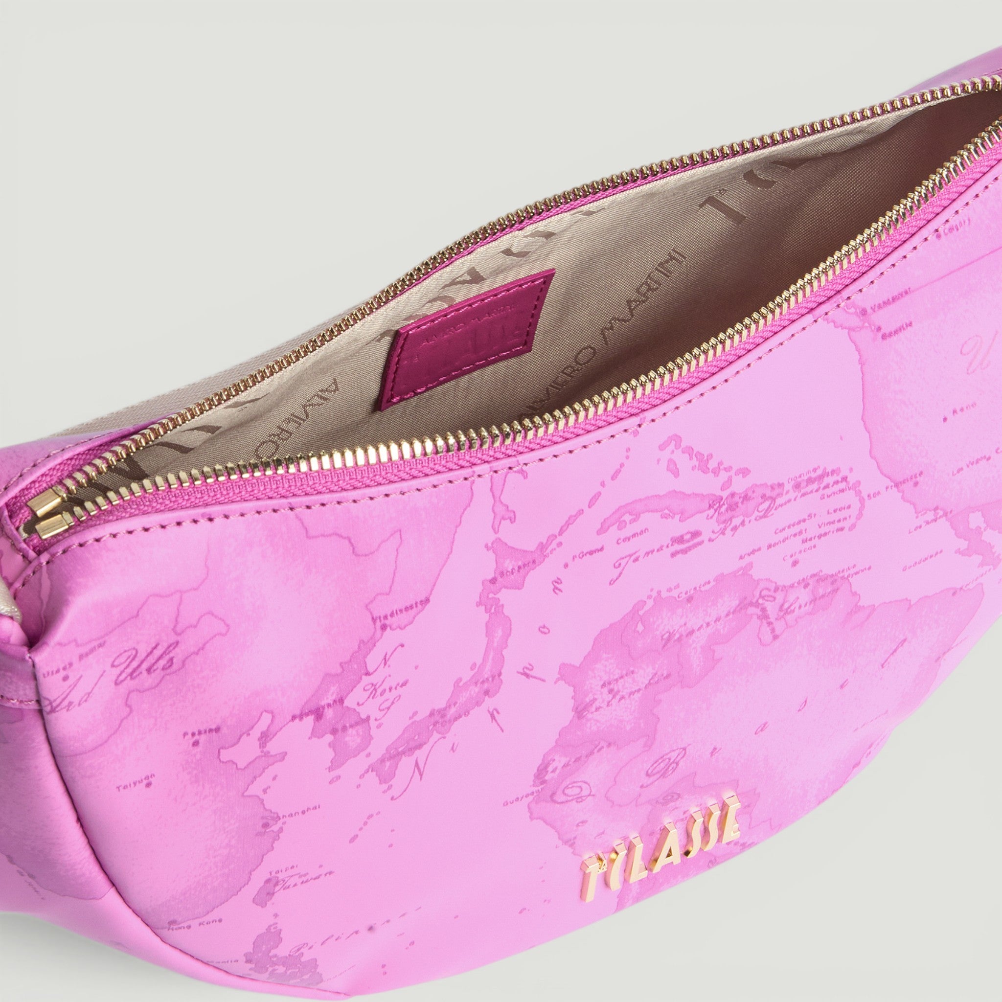 ALVIERO MARTINI 1^CLASSE BORSA TRACOLLA MEZZALUNA PICCOLA MALVA