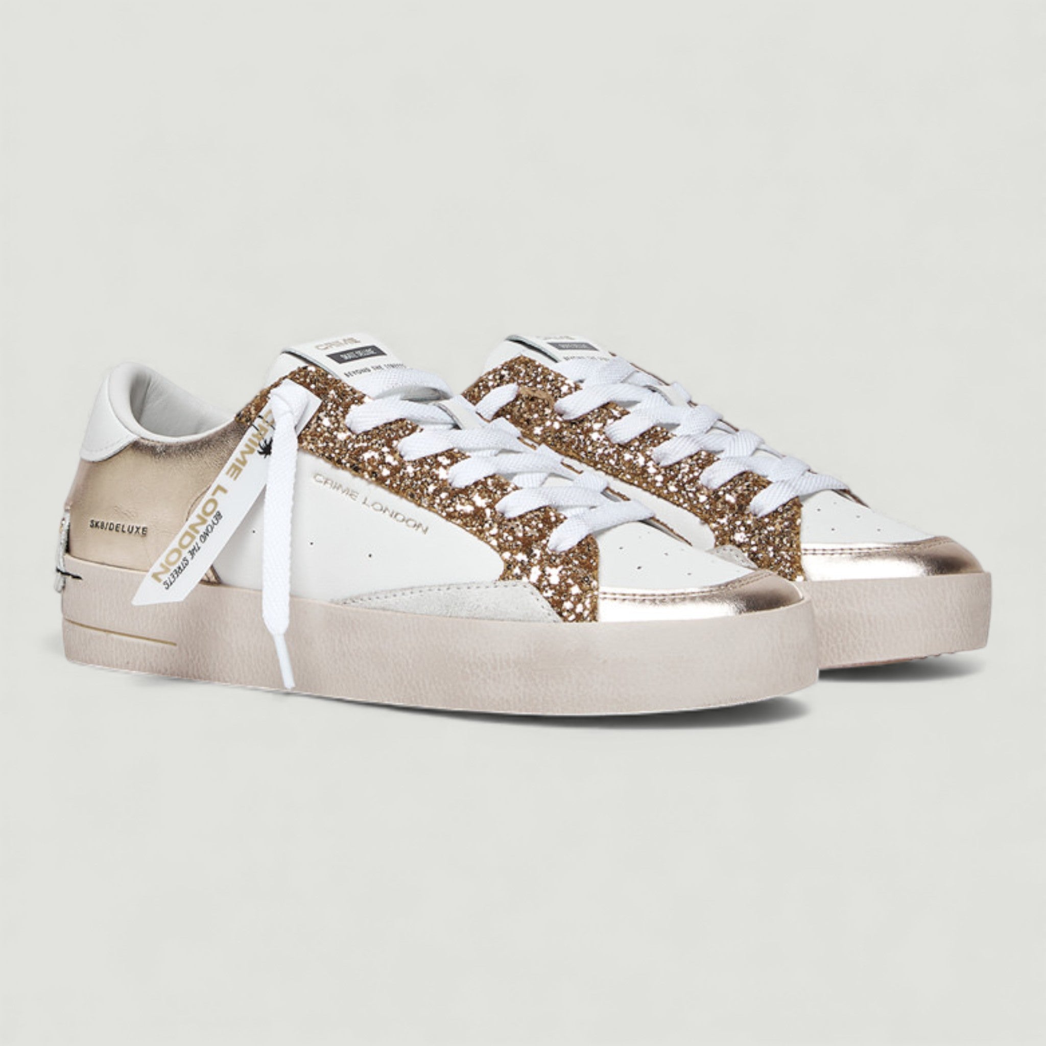 CRIME LONDON SNEAKERS SK8 DELUXE PLATINUM GLAM