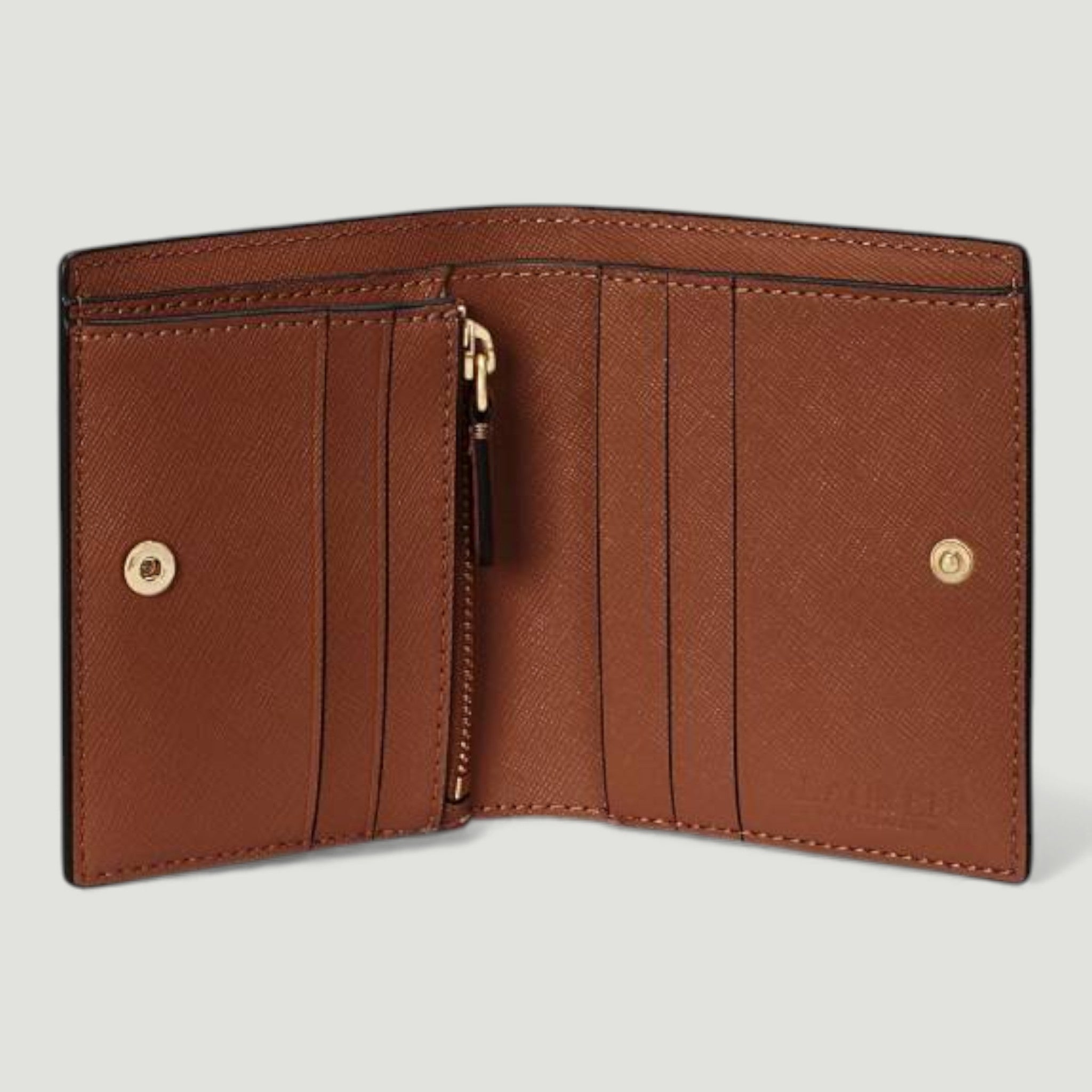 RALPH LAUREN PORTAFOGLIO COMPATTO IN PELLE LAUREN TAN