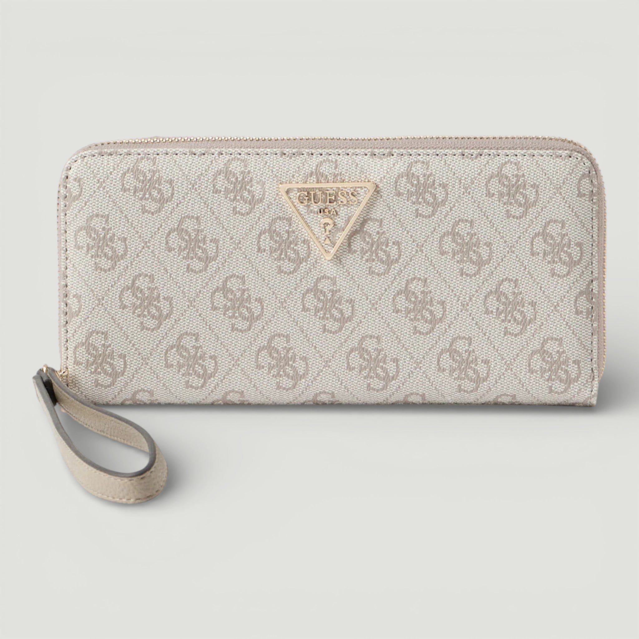 GUESS PORTAFOGLIO LAUREL II SLG LARGE ZIP AROUND DARK TAUPE LOGO