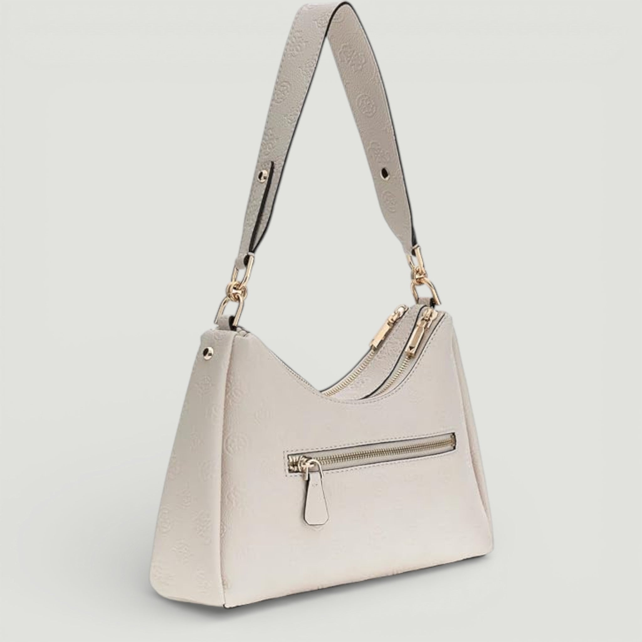 GUESS BORSA ANISE DOUBLE ZIP SHOULDER BAG STONE LOGO