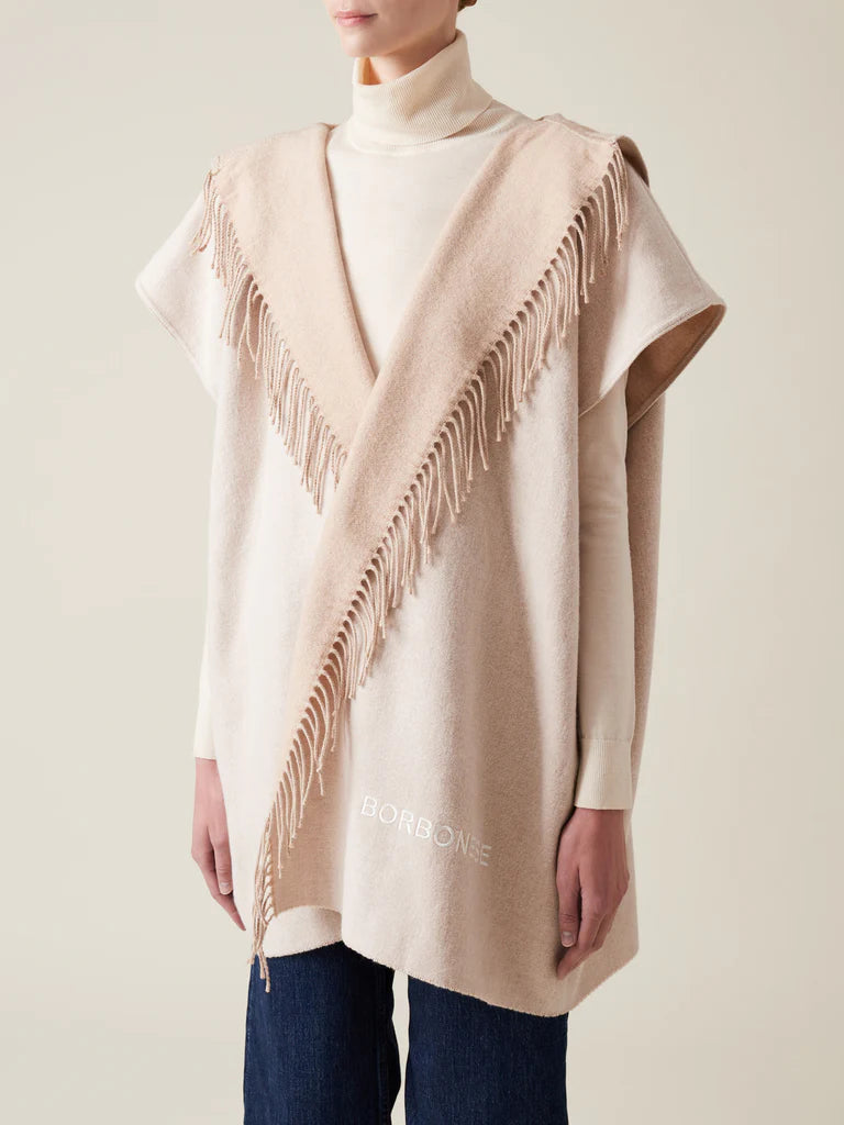 BORBONESE MANTELLA C/CAPPUCCIO BEIGE/CREAM