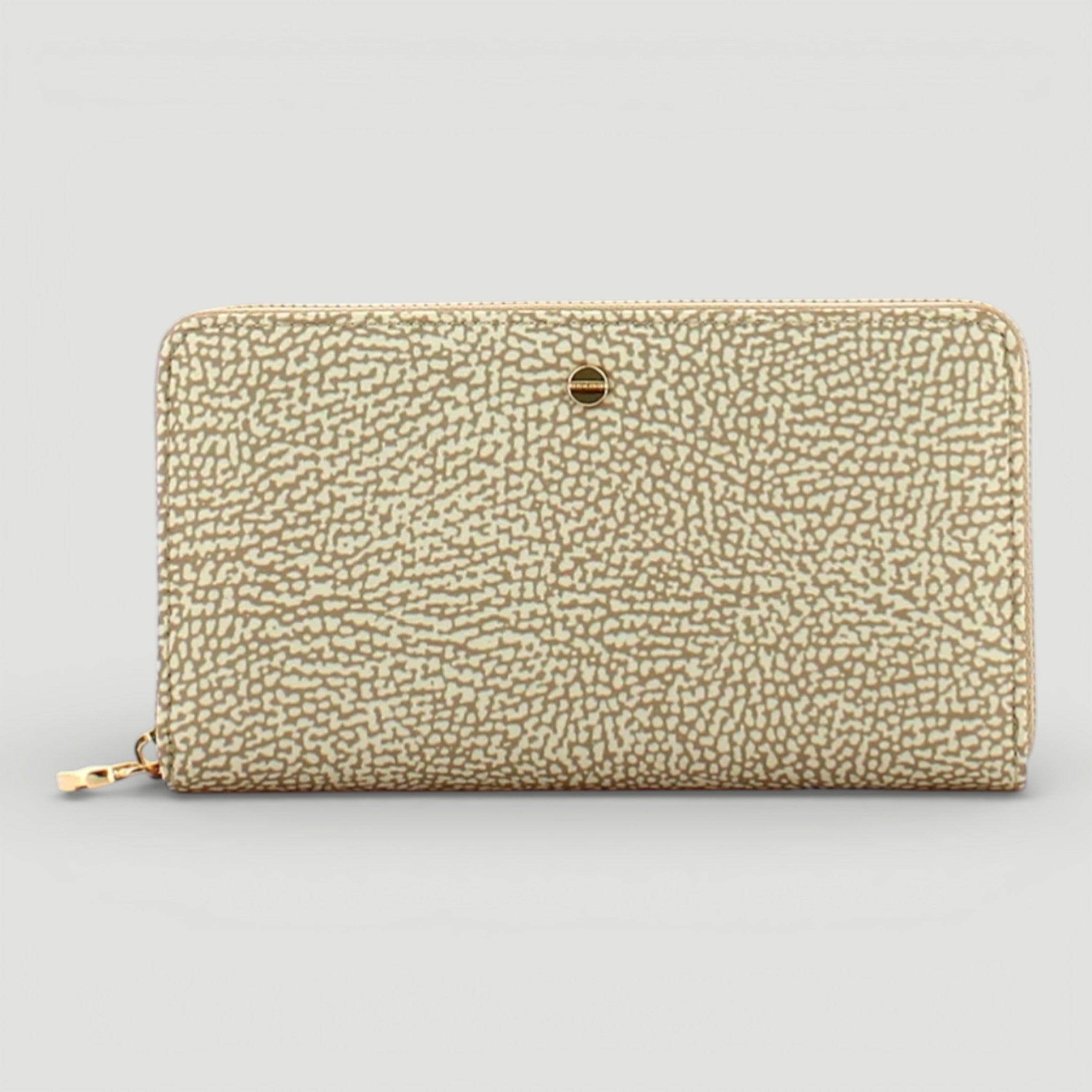 BORBONESE P.FOGLIO LARGE ZIP AROUND SABBIA