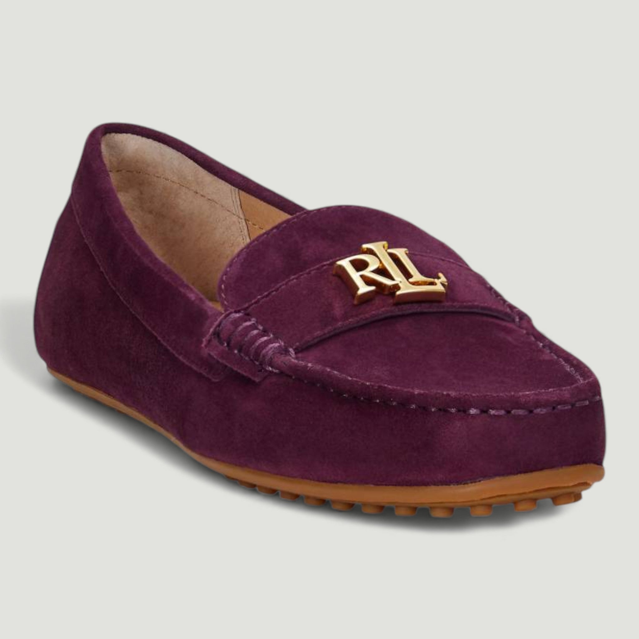 RALPH LAUREN MOCASSINI BURNSBURY IN CAMOSCIO PINOT NOIR VIOLA