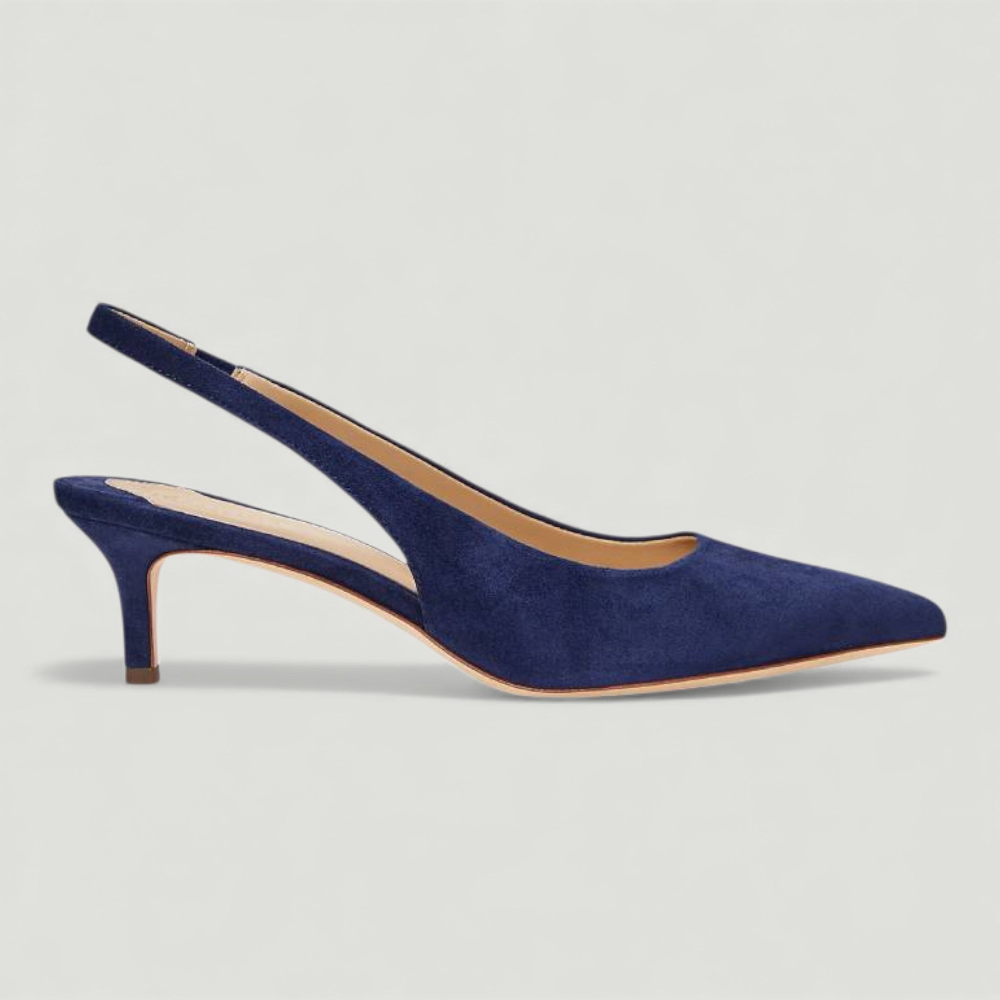 RALPH LAUREN DECOLLETE SLINGBACK LOLAH II IN CAMOSCIO REFINED NAVY