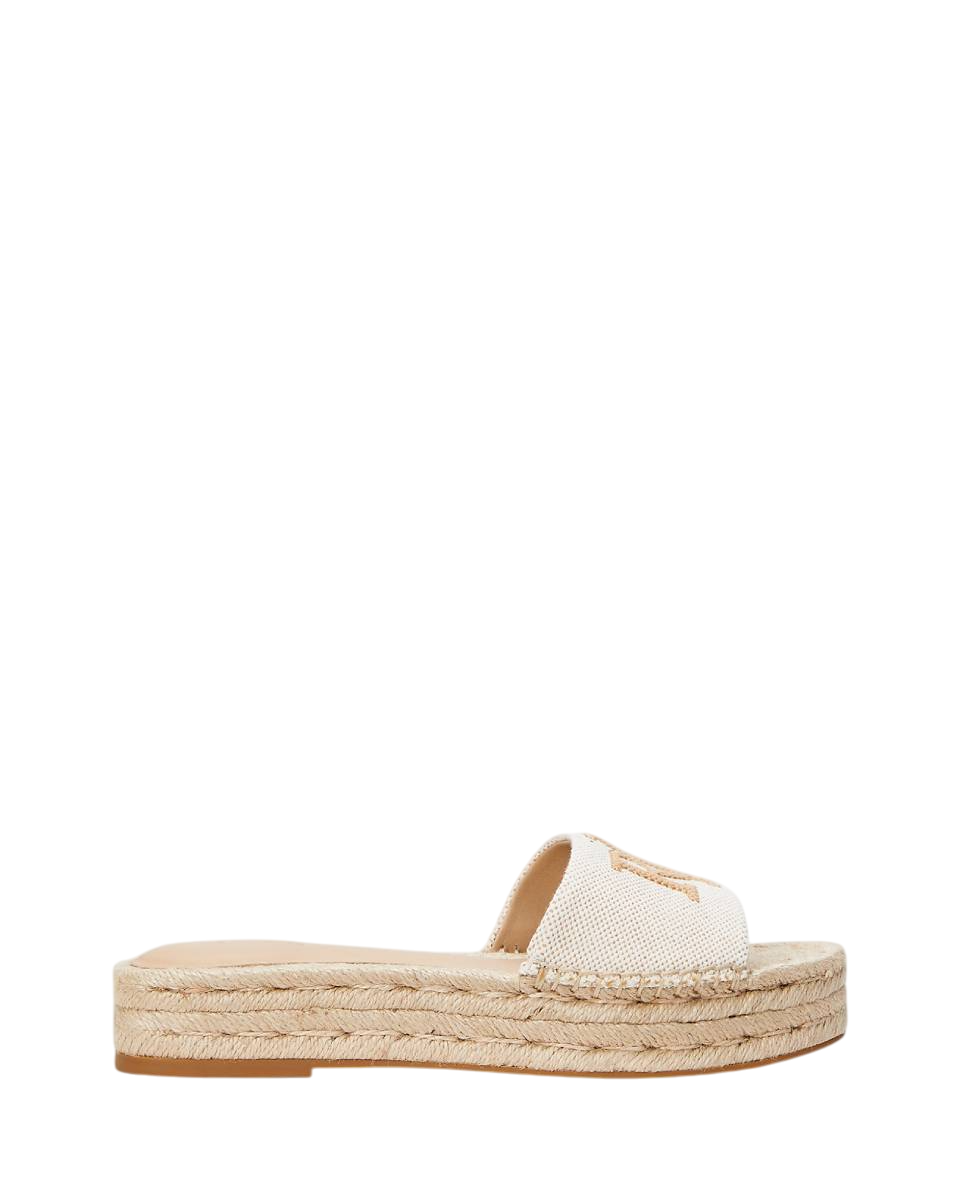 RALPH LAUREN ESPADRILLAS POLLY IN TELA SOVRATINTA NATURAL/BUFF