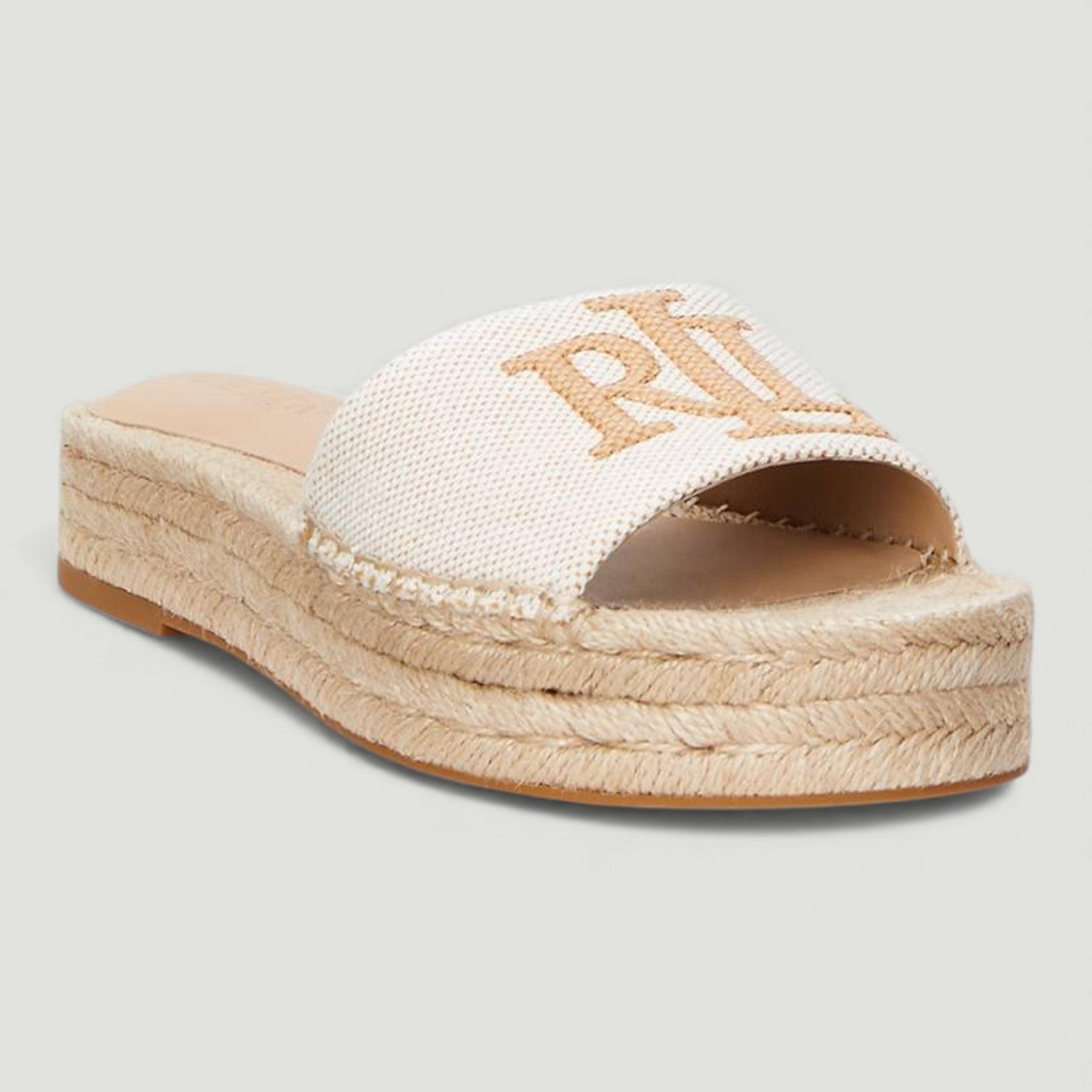 RALPH LAUREN ESPADRILLAS POLLY IN TELA SOVRATINTA NATURAL/BUFF