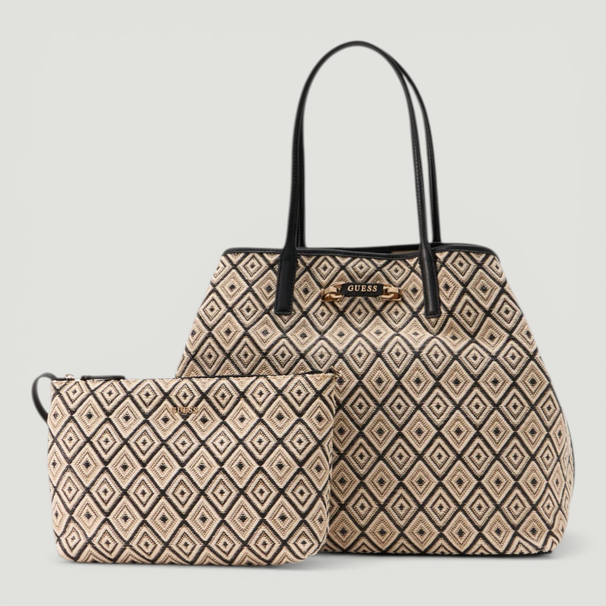 GUESS BORSA SHOPPING SHOPIA LARGE 2 IN 1 TOTE BLACK