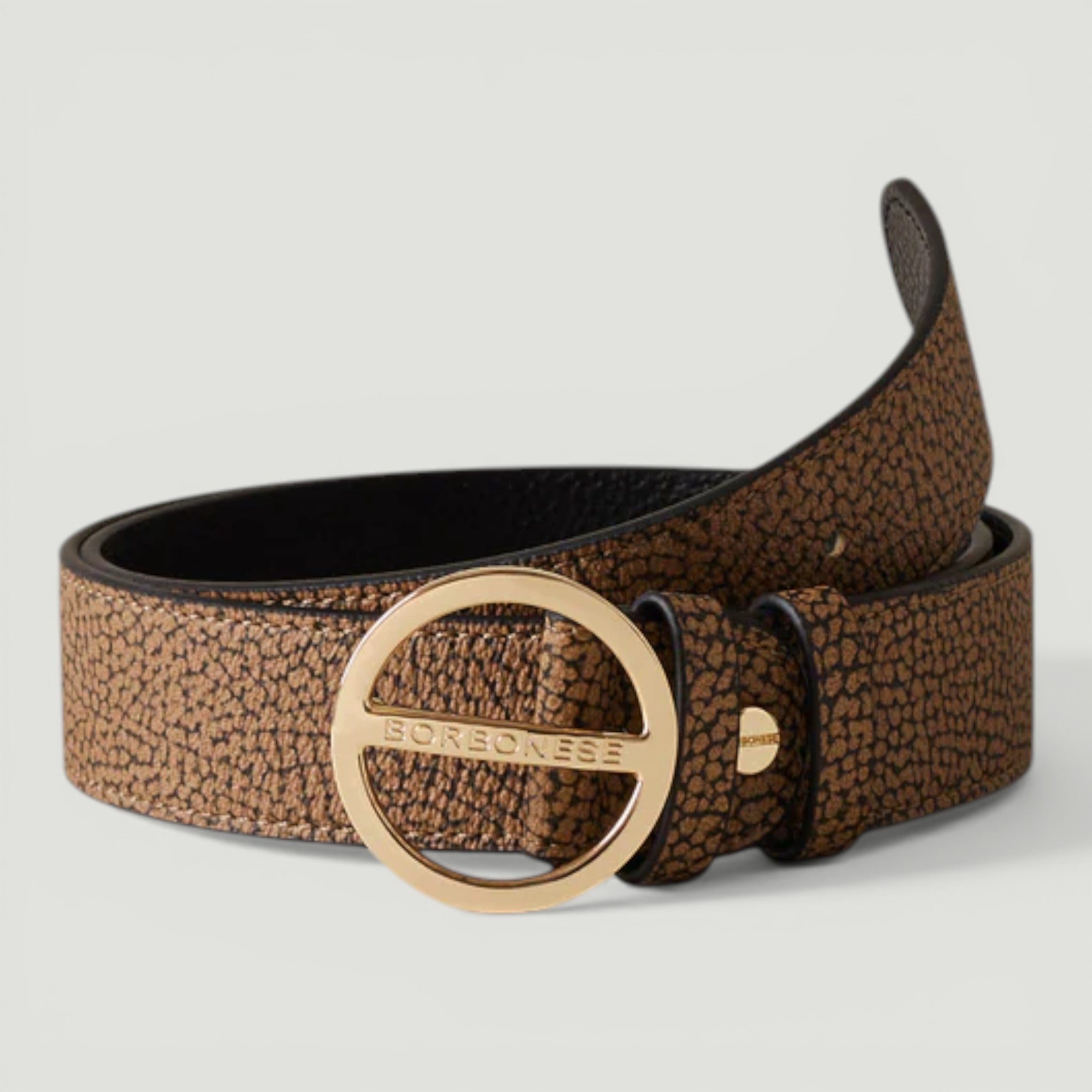 BORBONESE CINTURA REV.F. VITE OPNATURALE/NERO