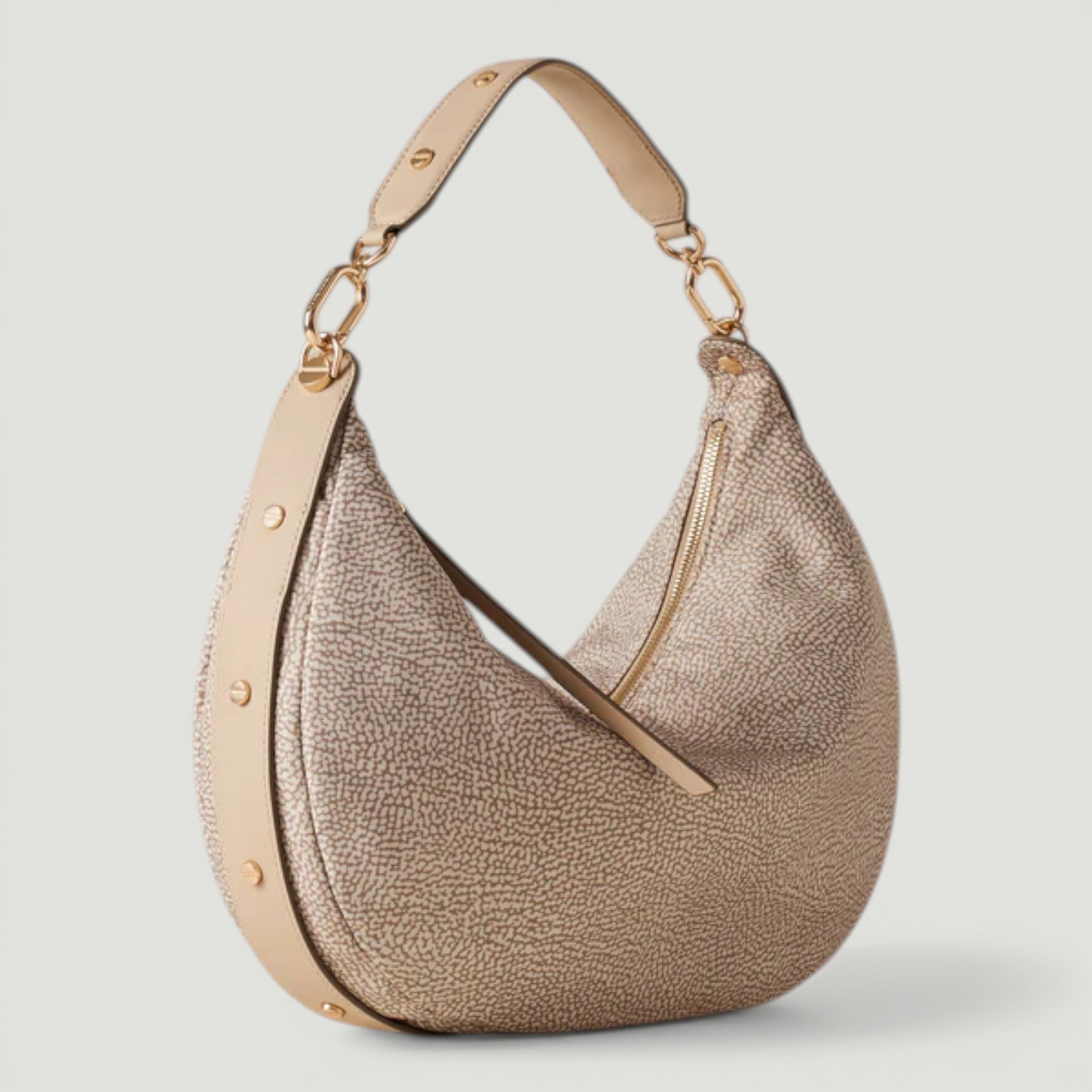 BORBONESE BORSA HOBO M. SABBIA