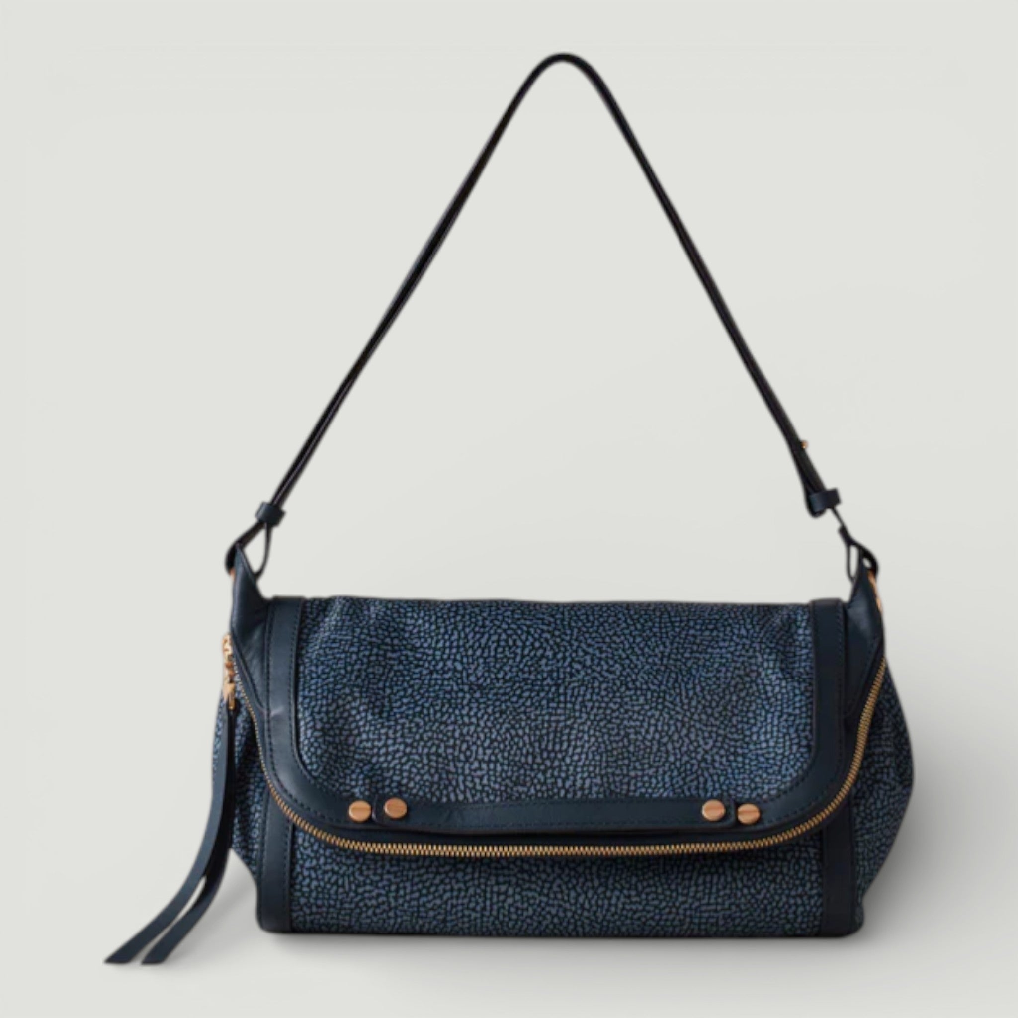 BORBONESE BORSA CROSS OVER S. BLU LAPIS