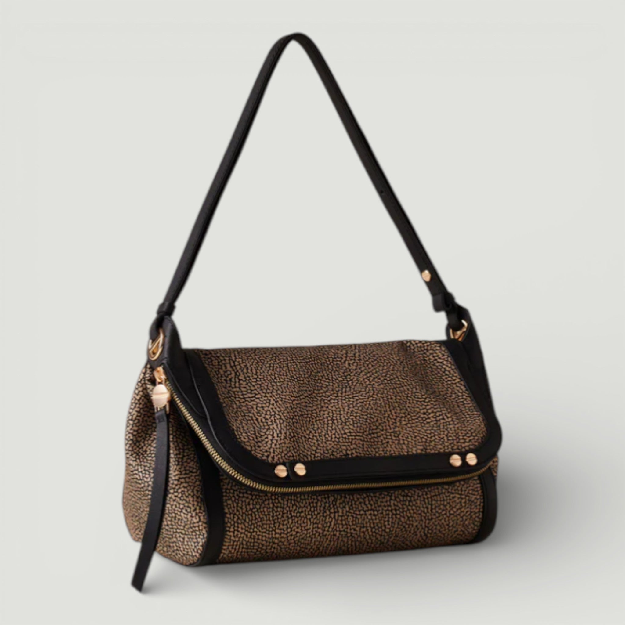 BORBONESE BORSA CROSS OVER S. OP NATURALE/NERO