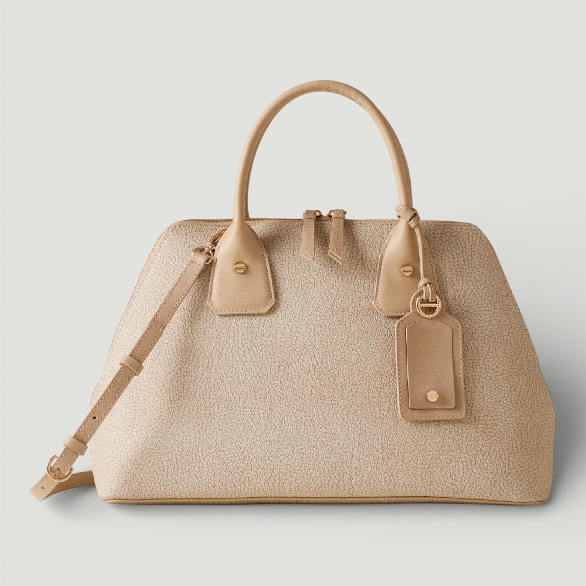 BORBONESE BORSA BAULETTO M. C/T SABBIA