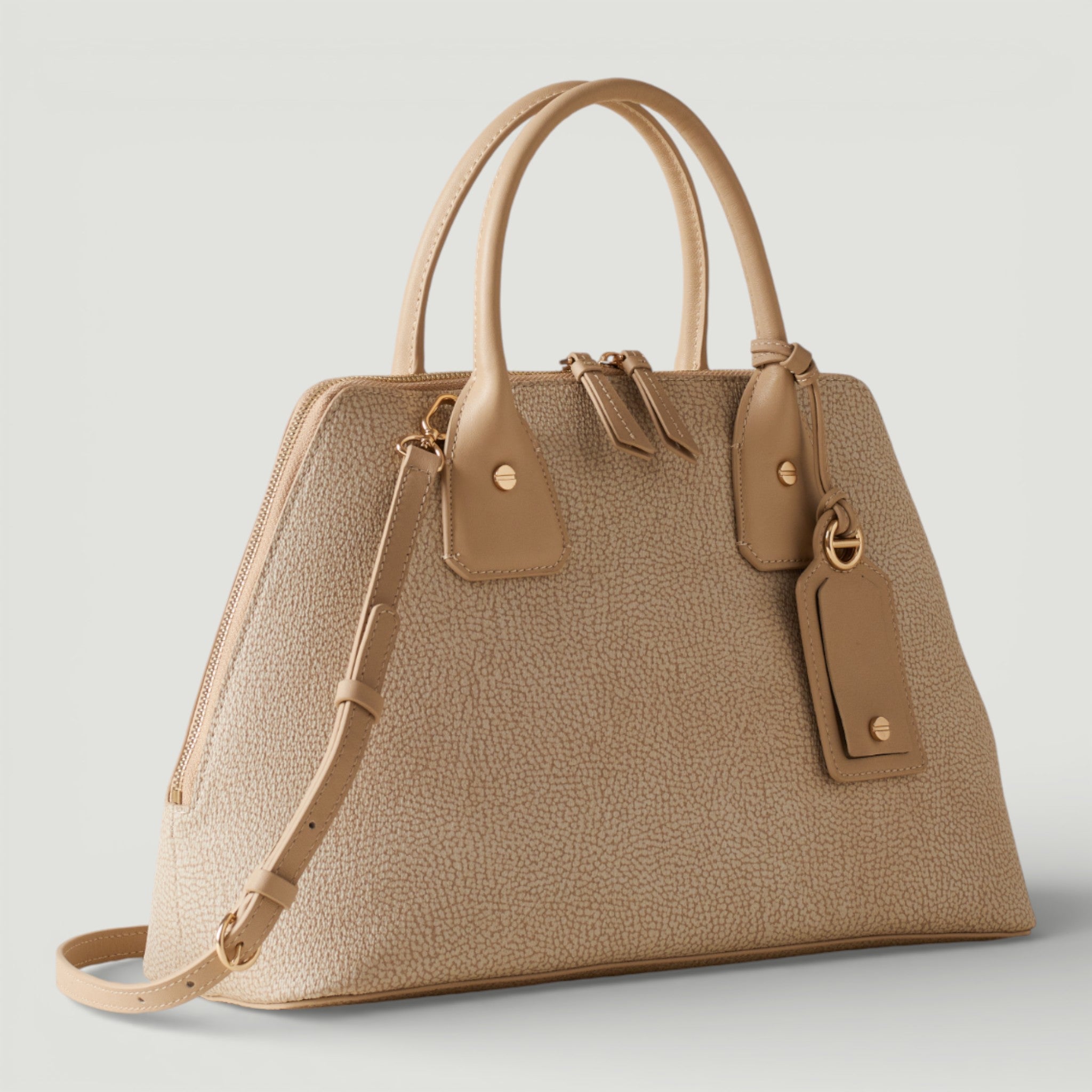 BORBONESE BORSA BAULETTO M. C/T SABBIA