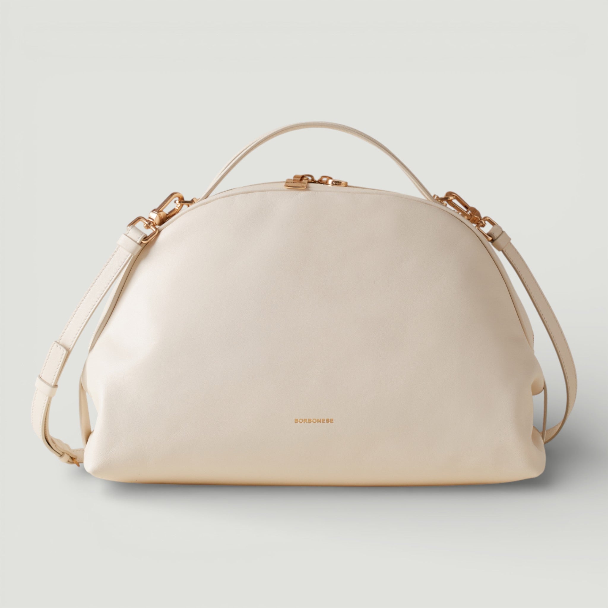 BORBONESE BORSA SEXY M. C/T WHITE COTTON