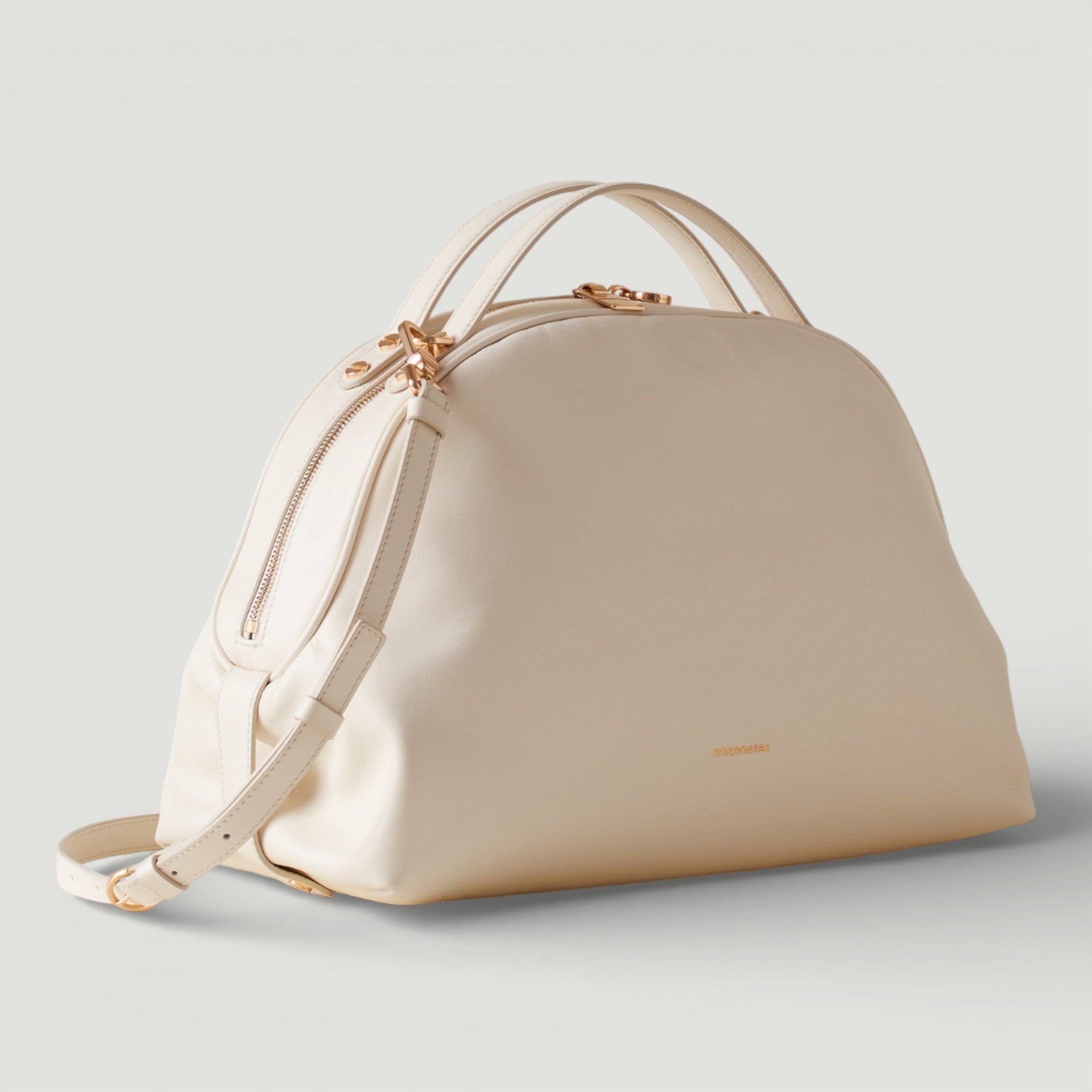 BORBONESE BORSA SEXY M. C/T WHITE COTTON
