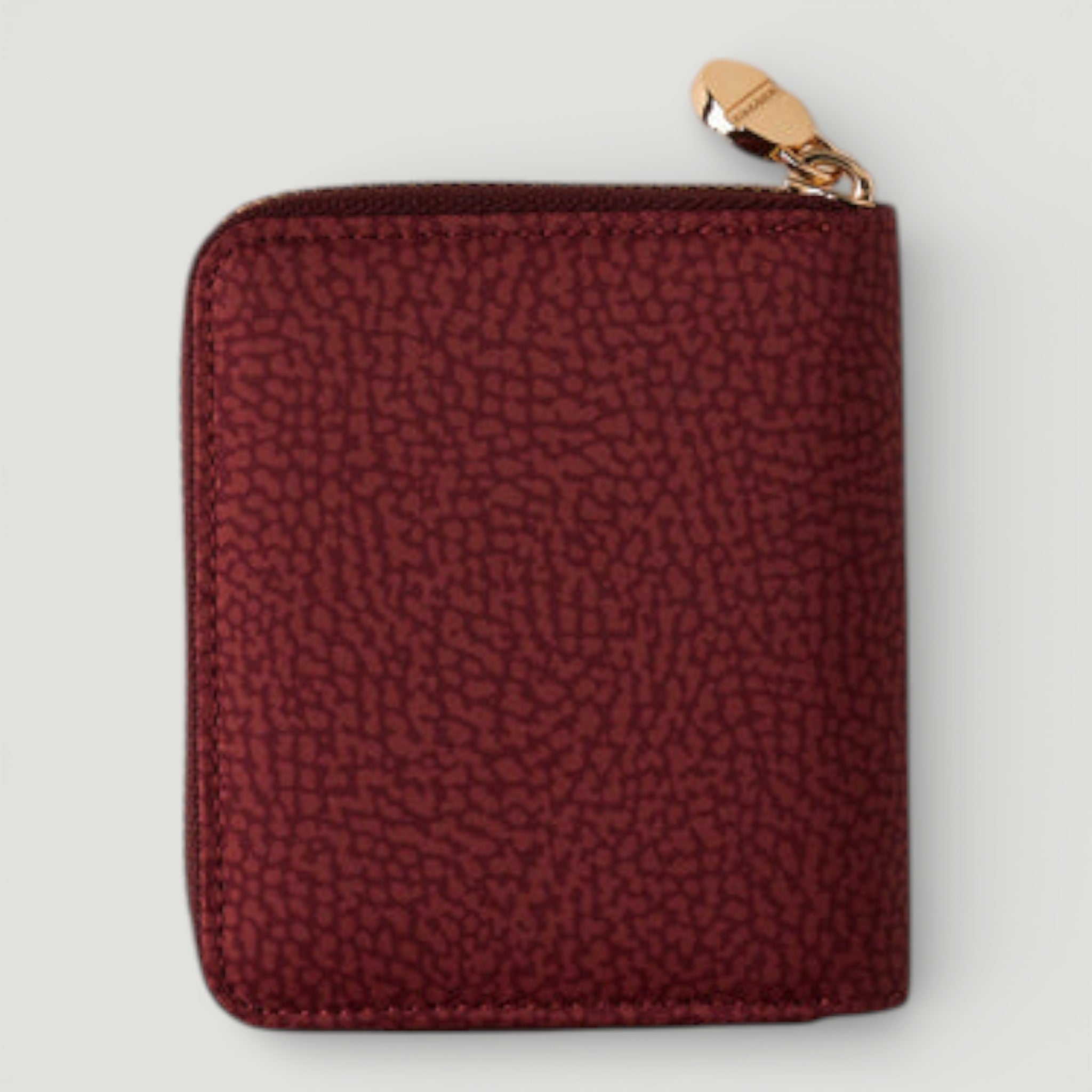 BORBONESE P.FOGLIO SMALL ZIP AROUND MERLOT