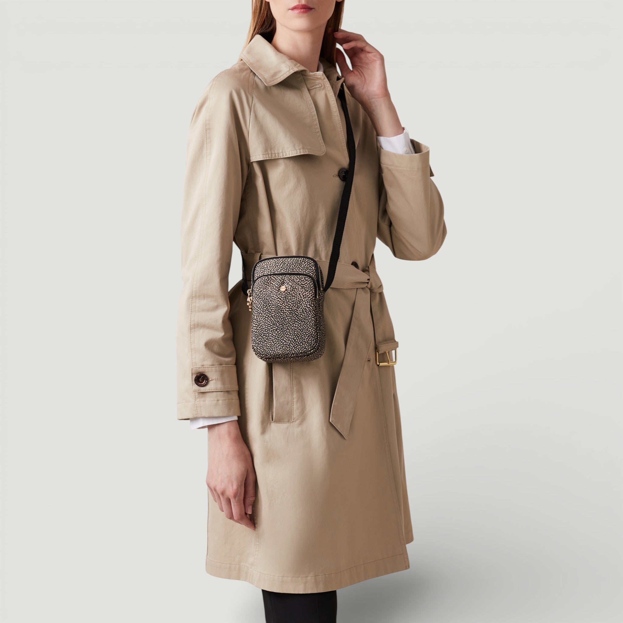 BORBONESE P. SMARTPHONE A TRACOLLA OP NATURALE/ NERO