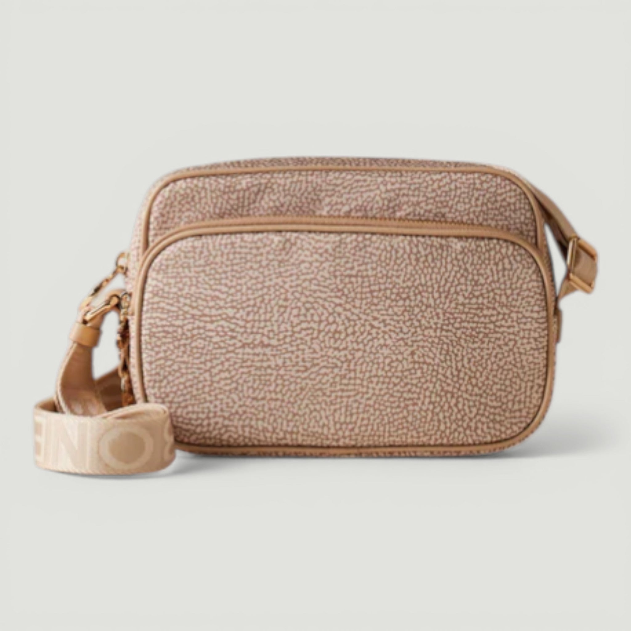 BORBONESE BORSA CAMERA CASE S. CON TASCA ANTERIORE SABBIA