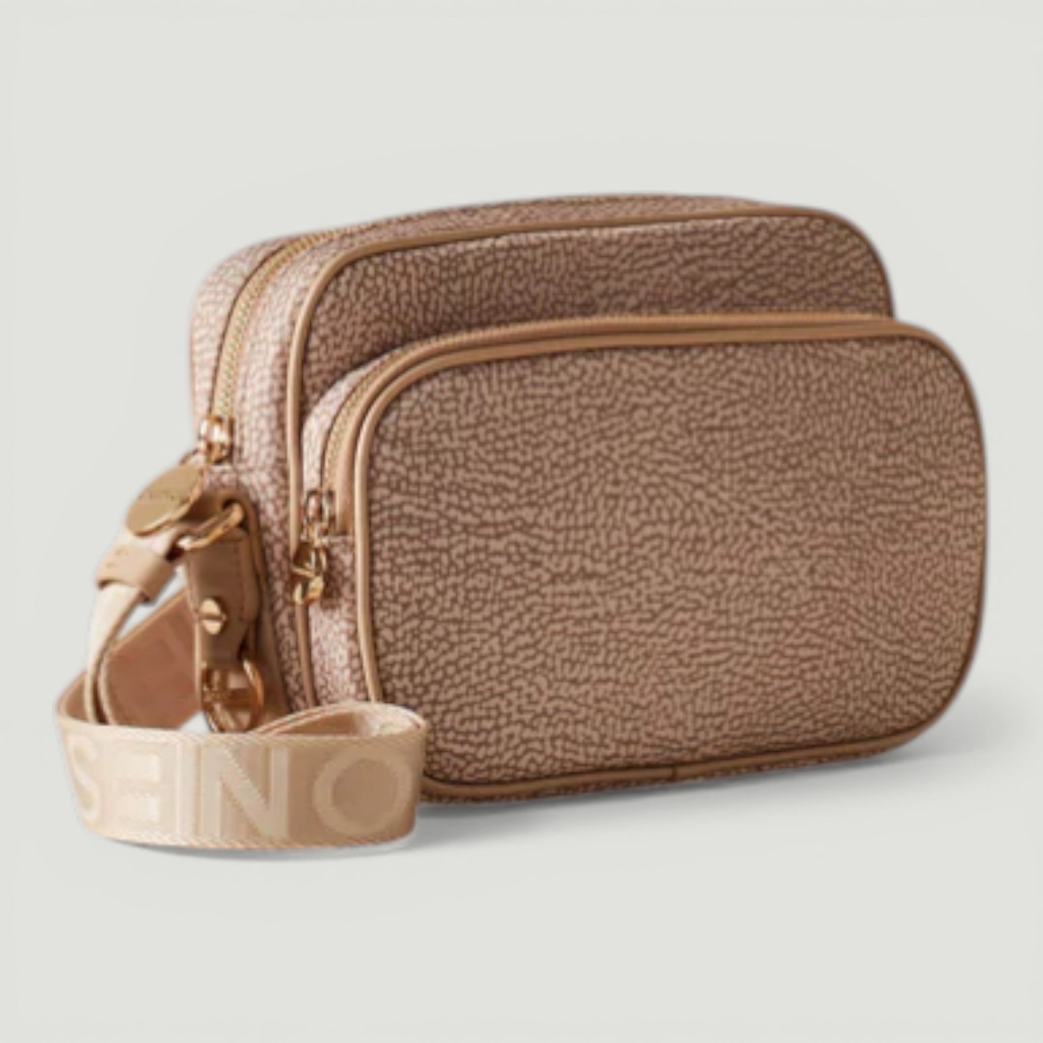 BORBONESE BORSA CAMERA CASE S. CON TASCA ANTERIORE SABBIA