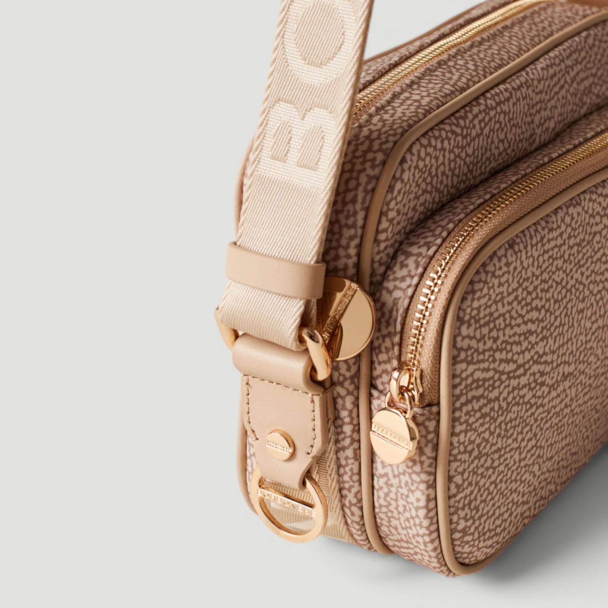 BORBONESE BORSA CAMERA CASE S. CON TASCA ANTERIORE SABBIA