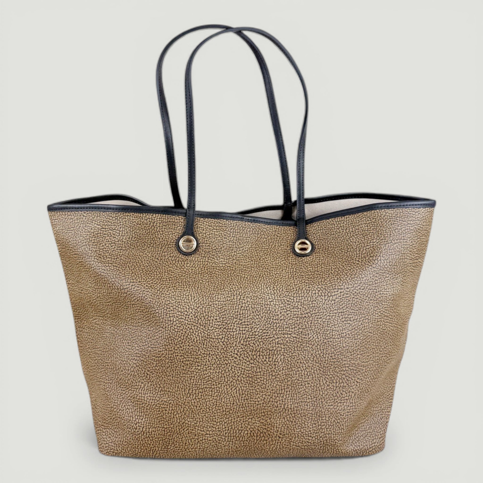 BORBONESE BORSA SHOPPING L. OP NATURALE/NERO