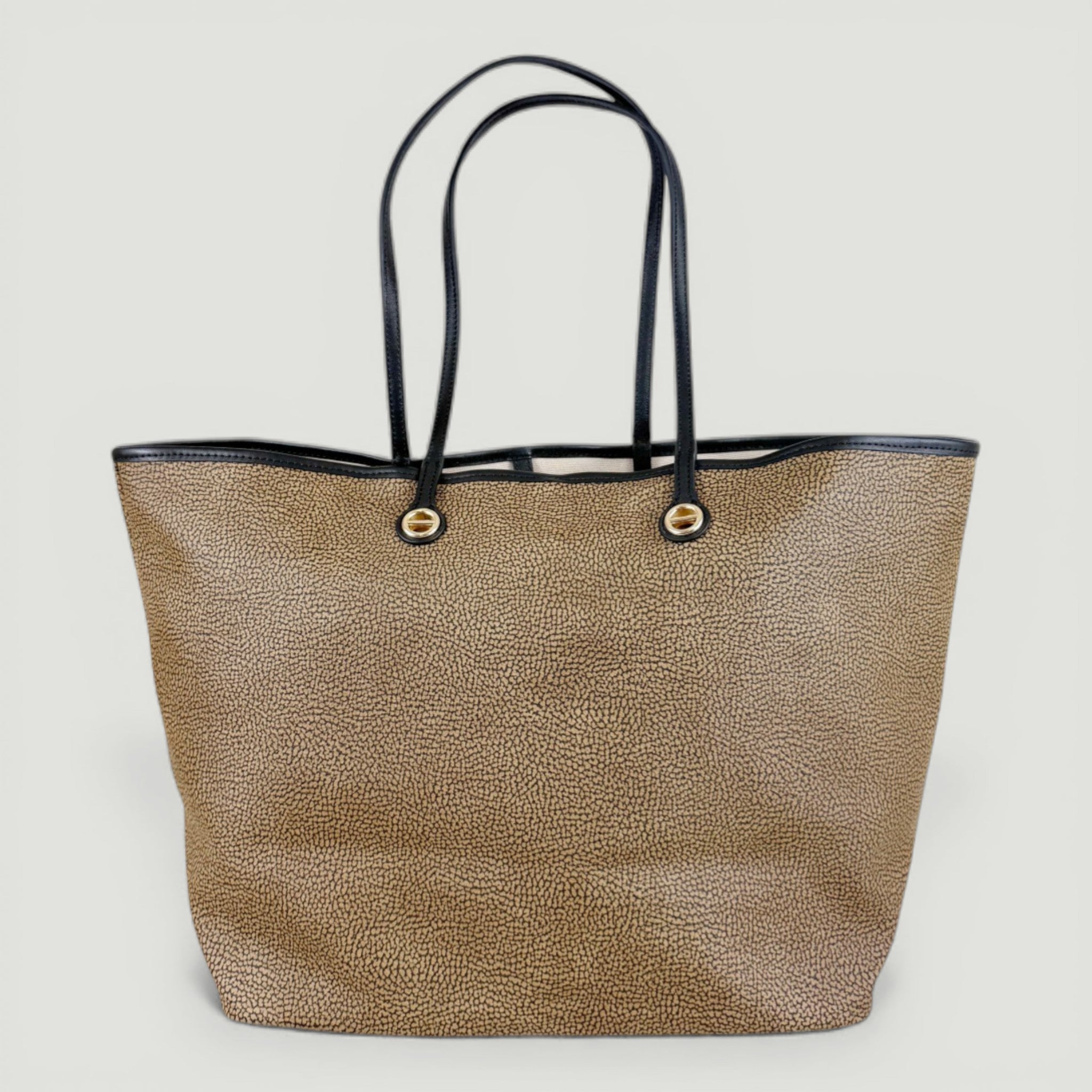 BORBONESE BORSA SHOPPING L. OP NATURALE/NERO