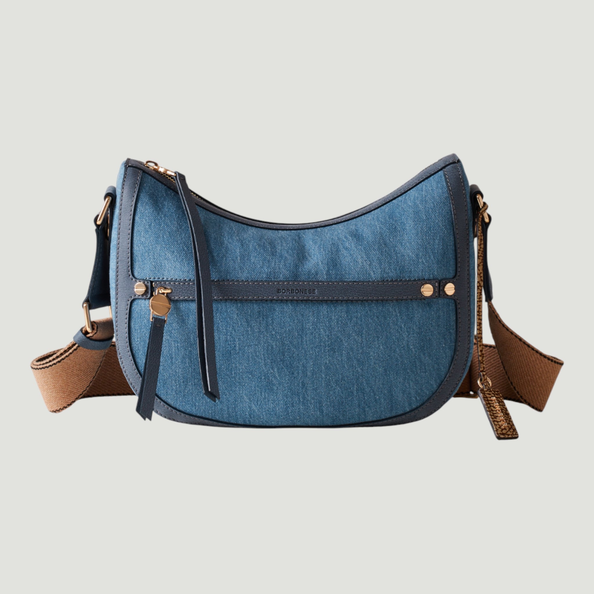 BORBONESE BORSA LUNA S. AZZURRO