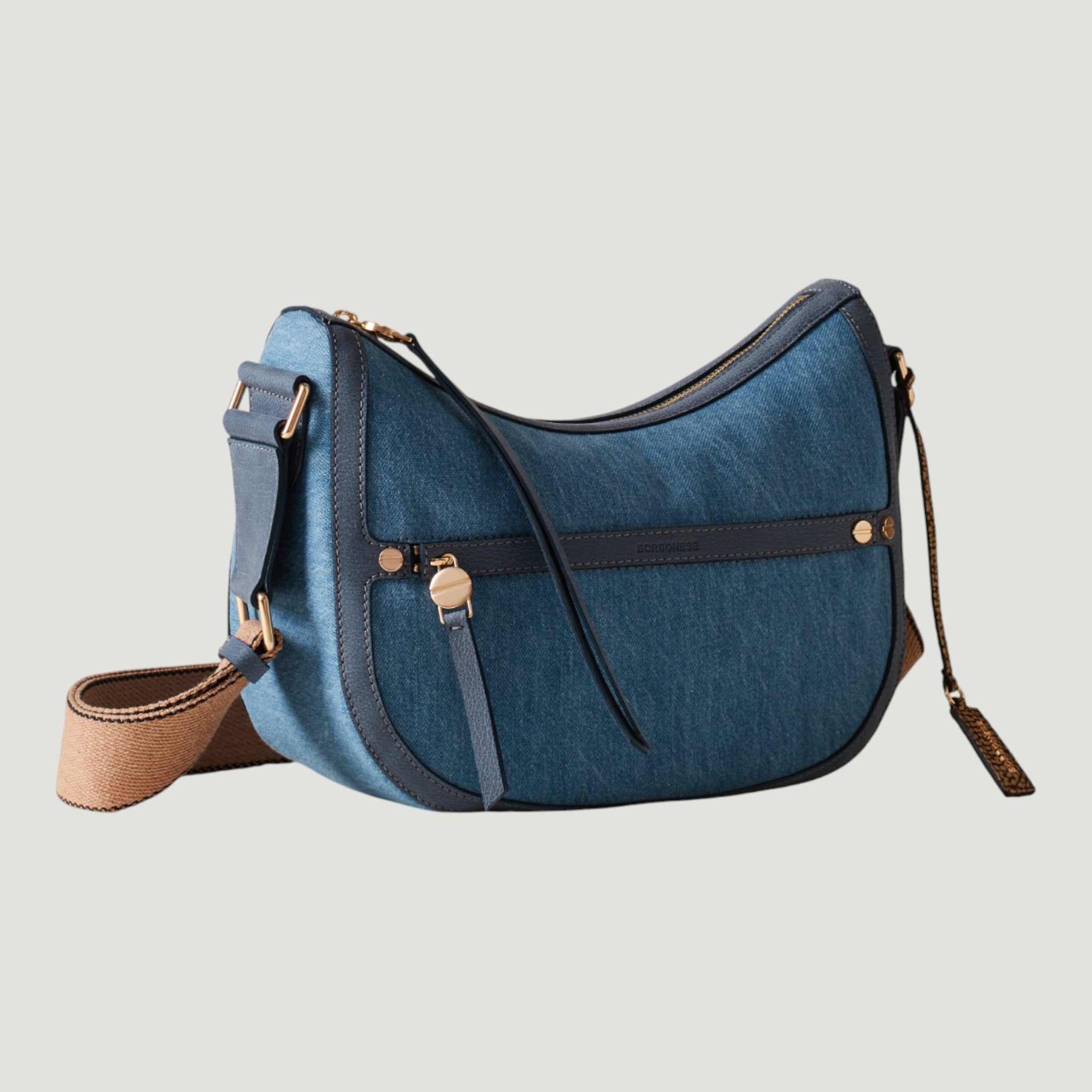 BORBONESE BORSA LUNA S. AZZURRO