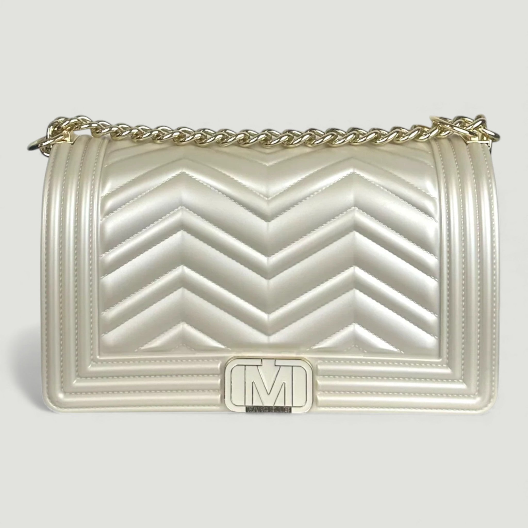 MARC ELLIS BORSA FLAT WAVE M  TAUPE/LIGHT GOLD