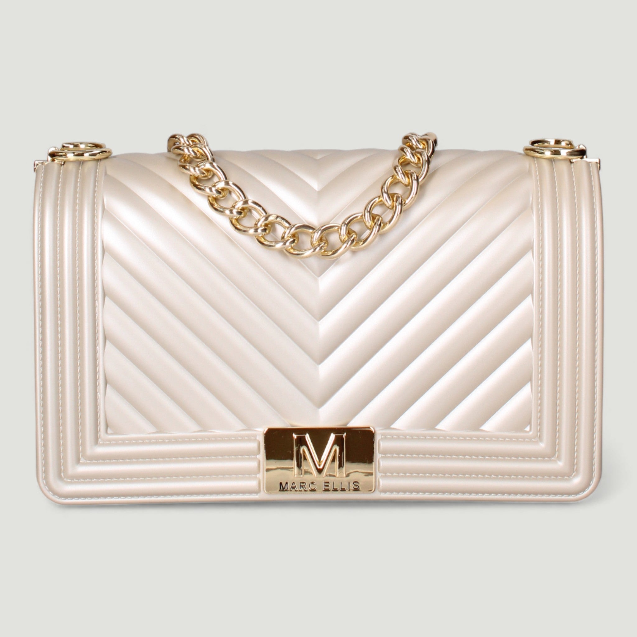 MARC ELLIS BORSA FLAT M TAUPE/LIGHT GOLD