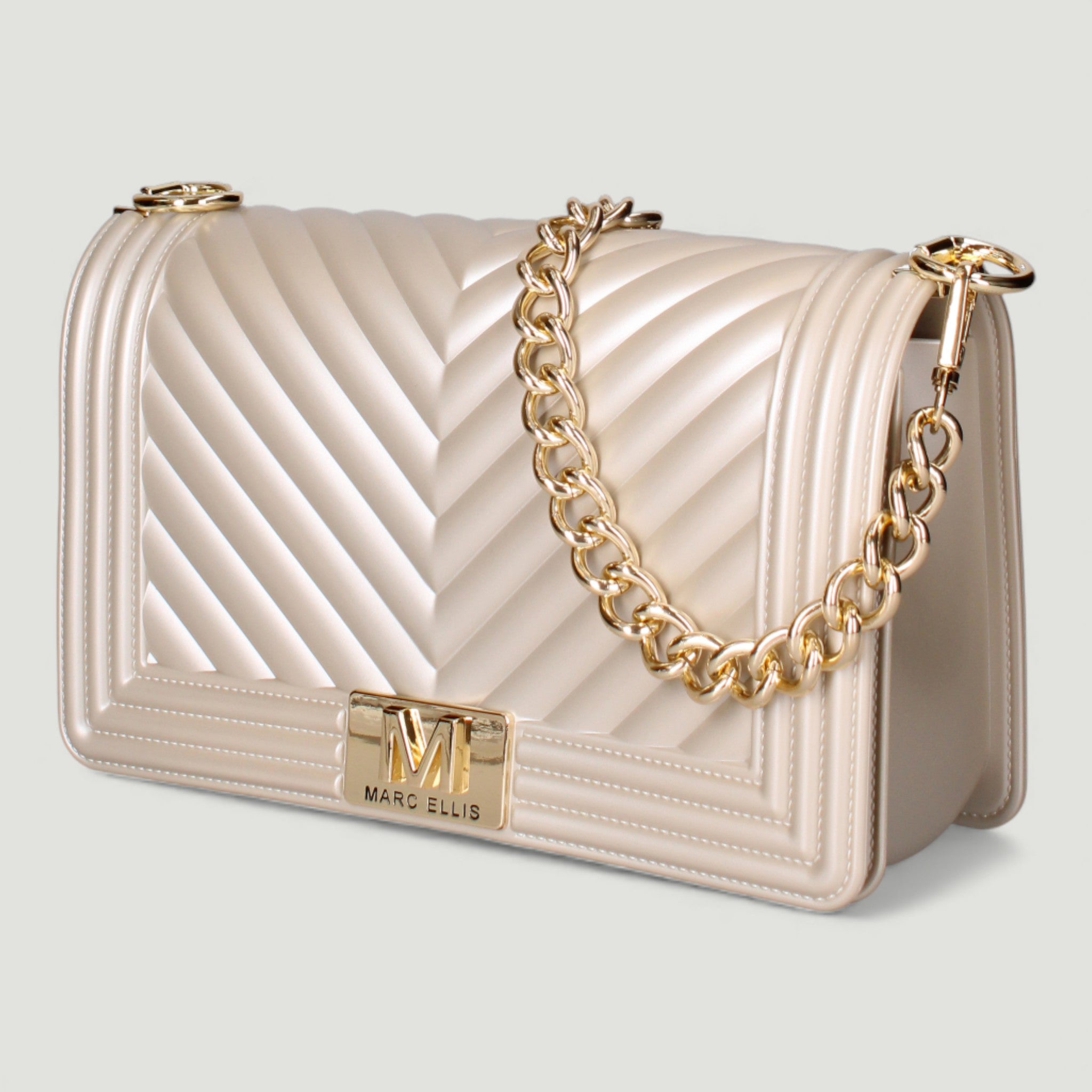 MARC ELLIS BORSA FLAT M TAUPE/LIGHT GOLD