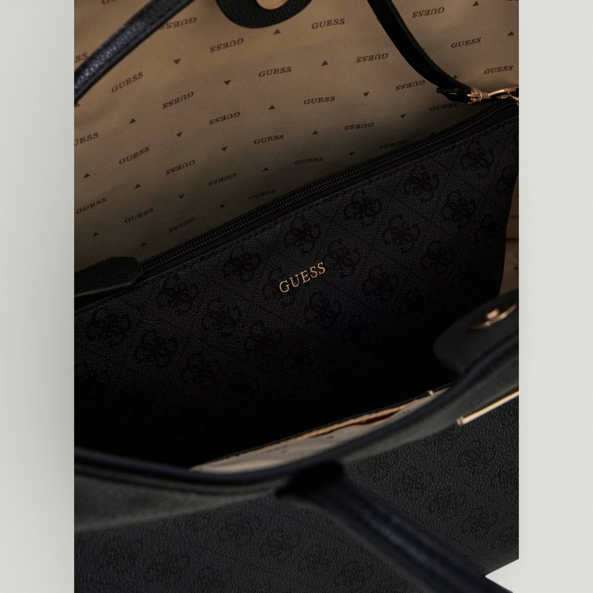 GUESS BORSA VICTTORIA LARGE 2 IN 1 TOTE COAL LOGO