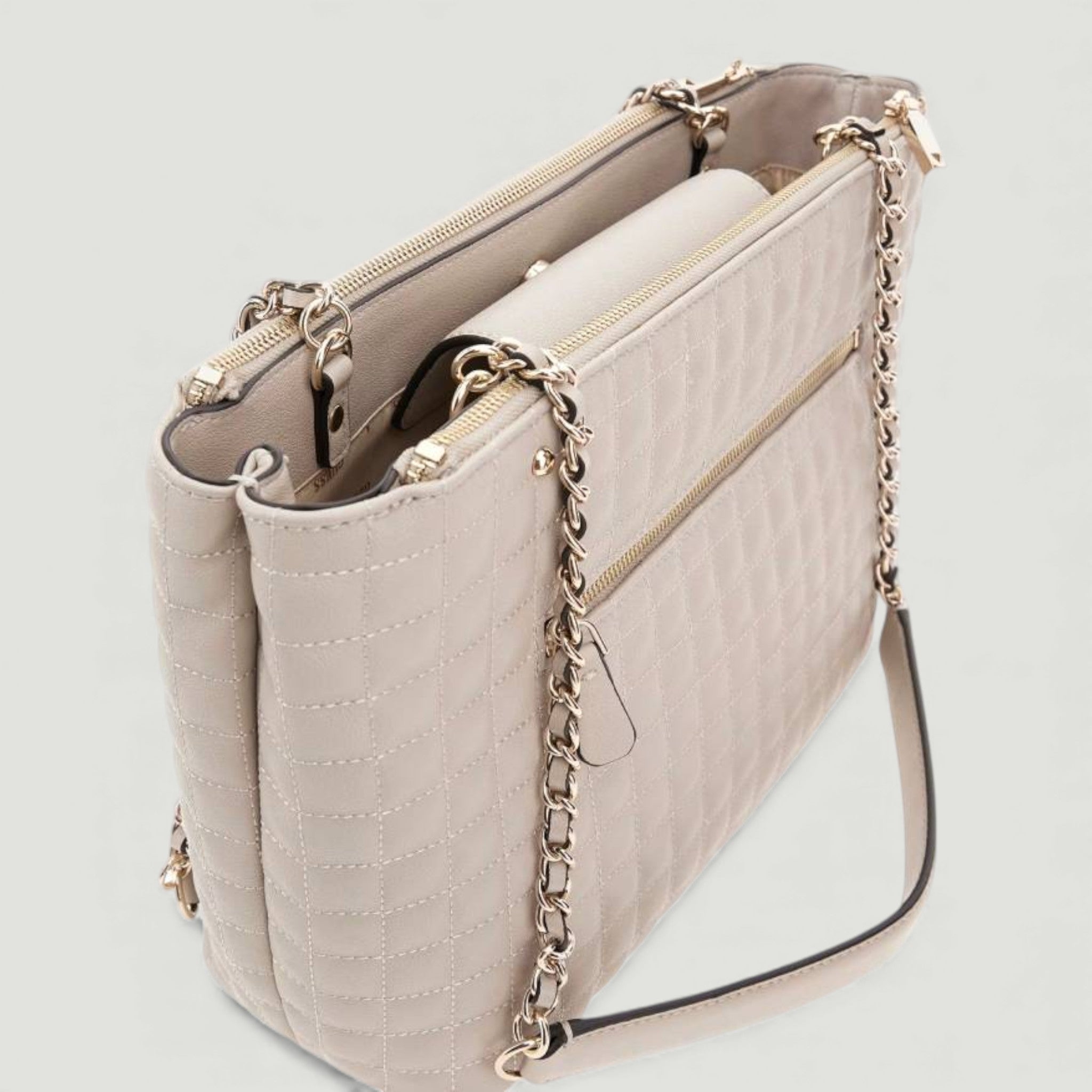 GUESS BORSA NADIRA STATUS TOTE LIGHT TAUPE